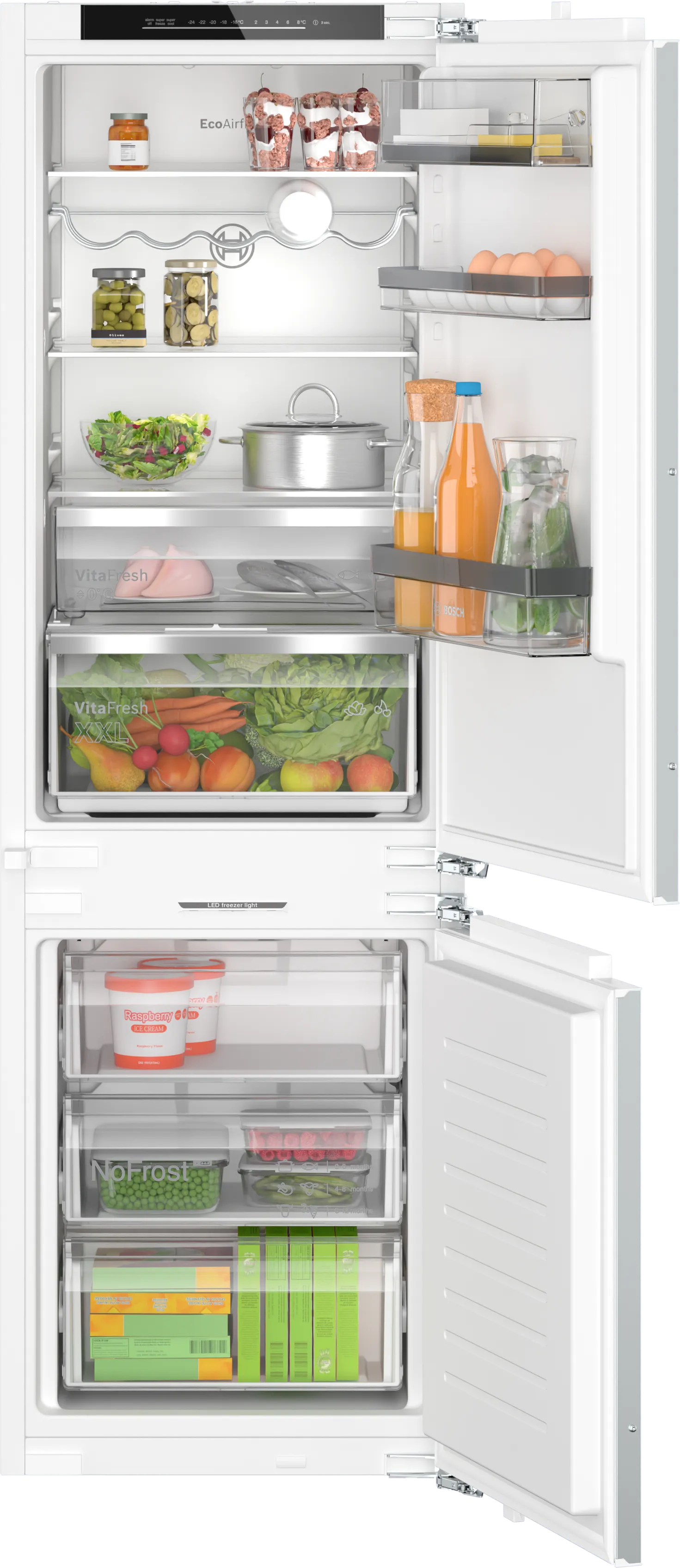 Series 6 built-in fridge-freezer with freezer at bottom 177.2 x 55.8 cm soft close flat hinge 