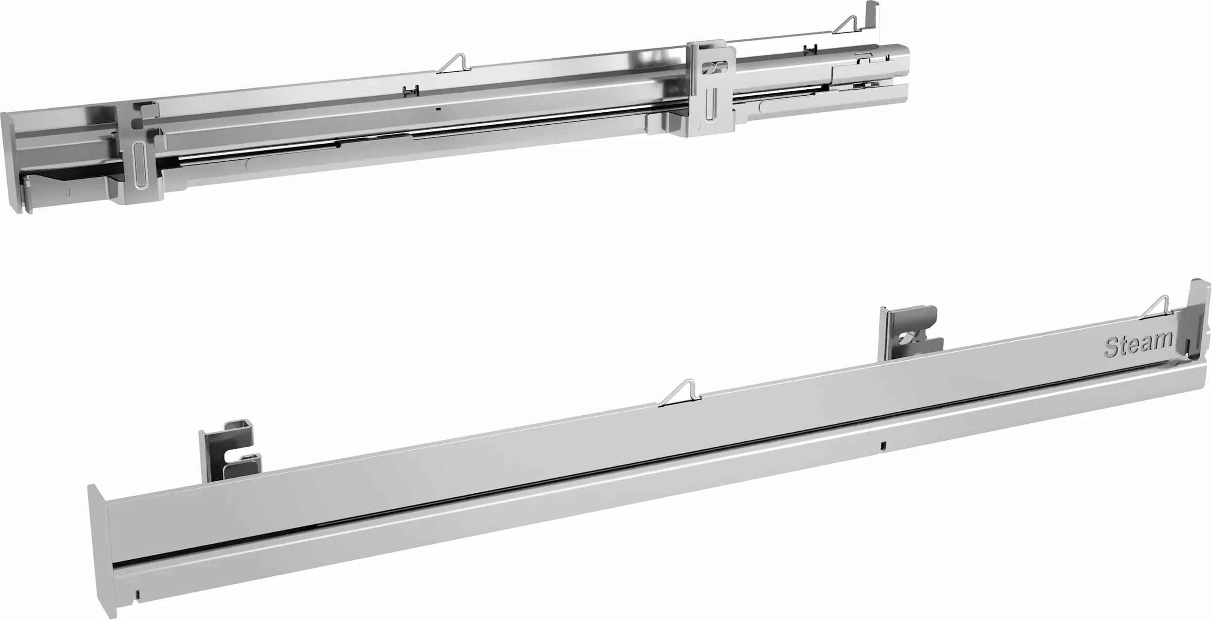Telescopic extension rail Full ext rails, level independent, steam 