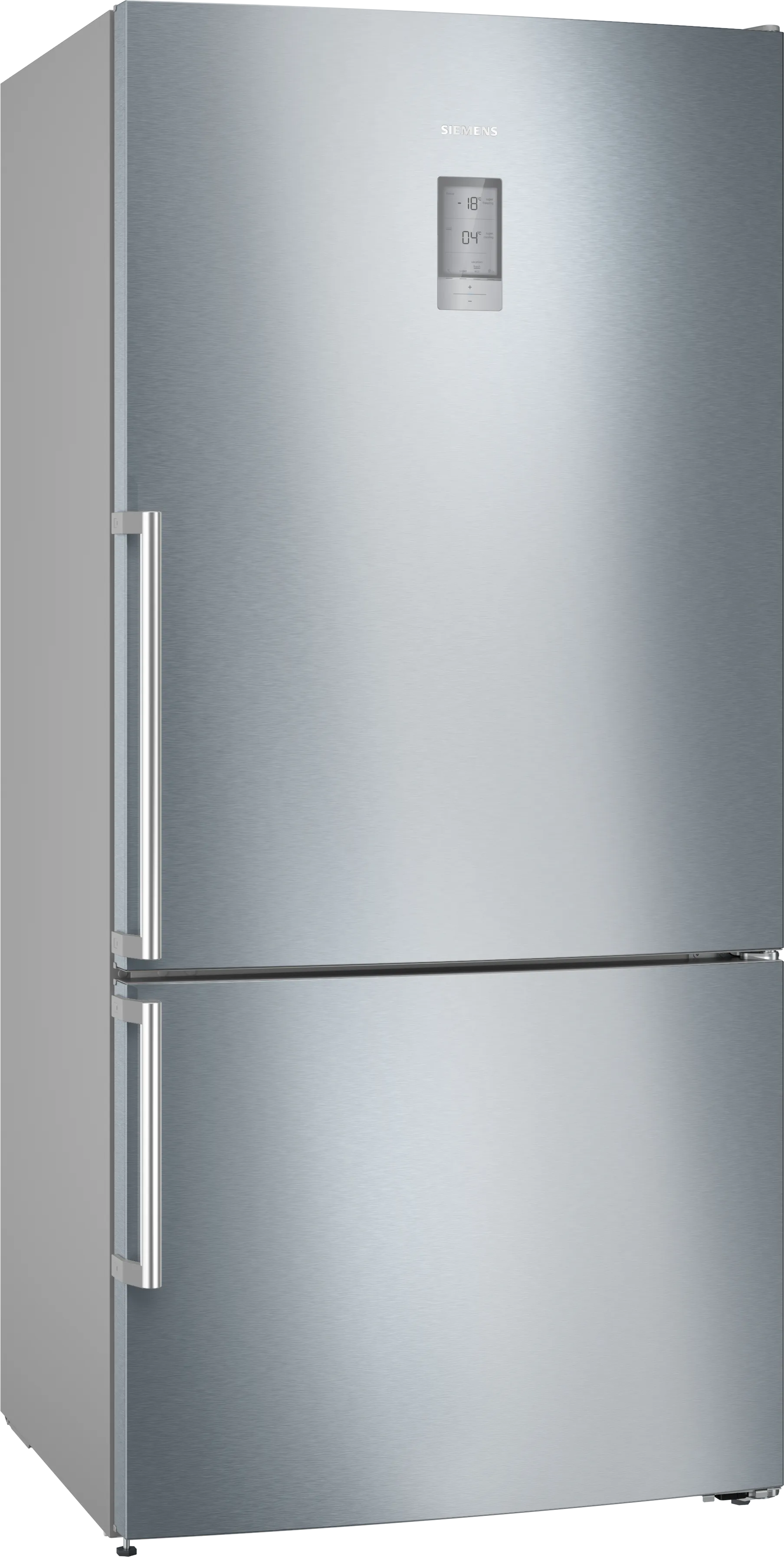 iQ500 free-standing fridge-freezer with freezer at bottom 186 x 86 cm Brushed steel anti-fingerprint 