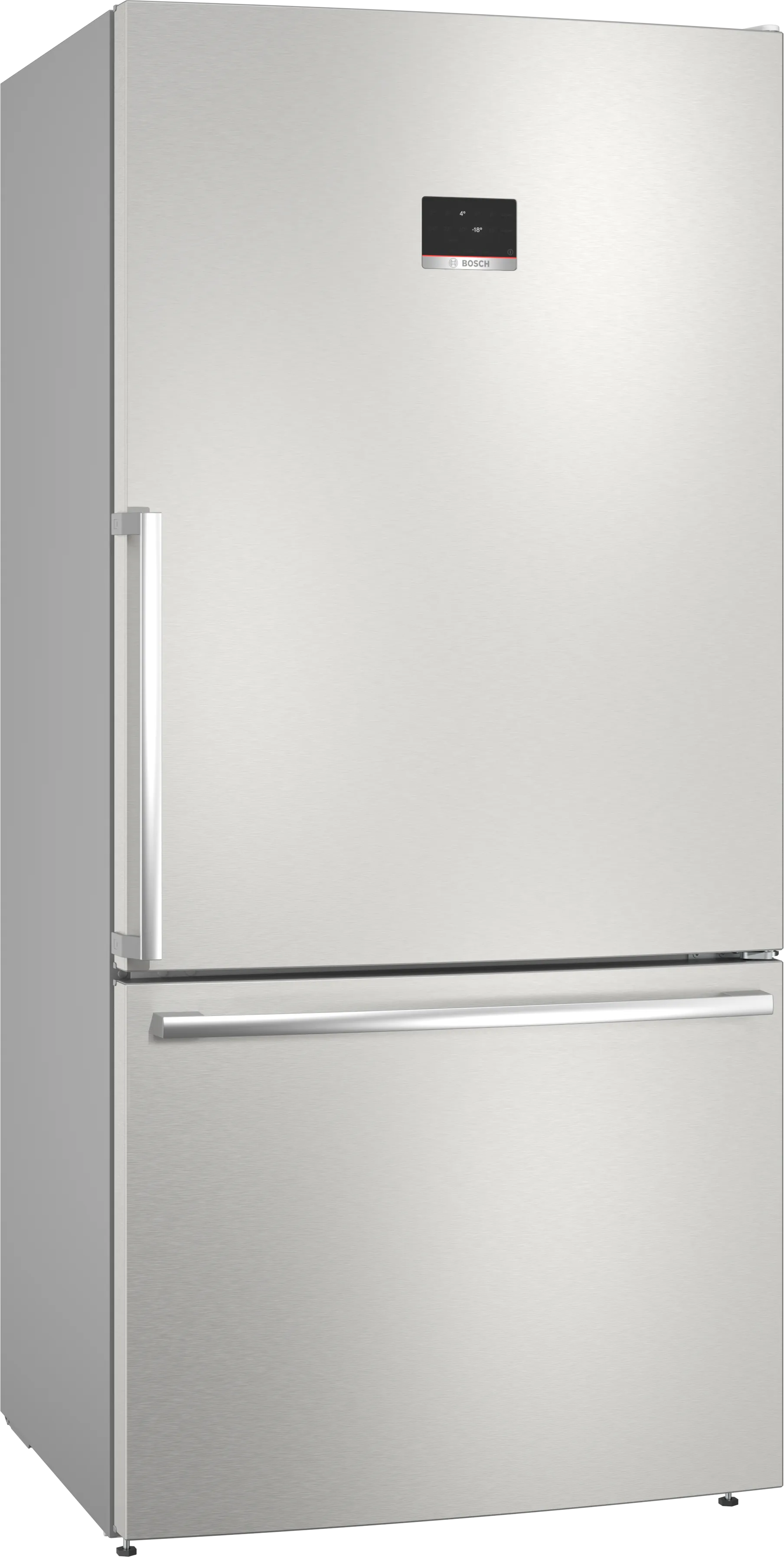 Serie 4 Prostostoječi hladilnik z zamrzovalnikom spodaj 186 x 86 cm Nerjaveče jeklo brez prstnih odtisov 