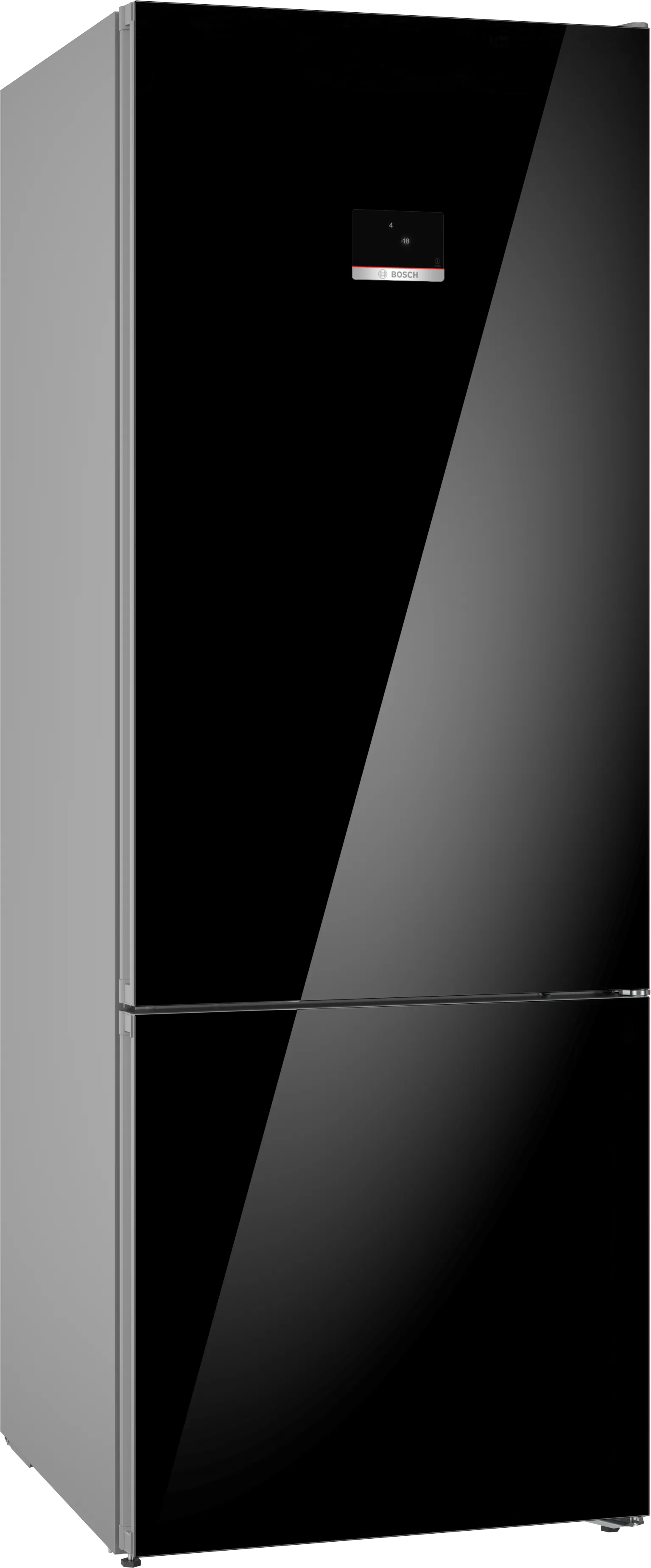 Series 6 free-standing fridge-freezer with freezer at bottom, glass door 193 x 70 cm Black 