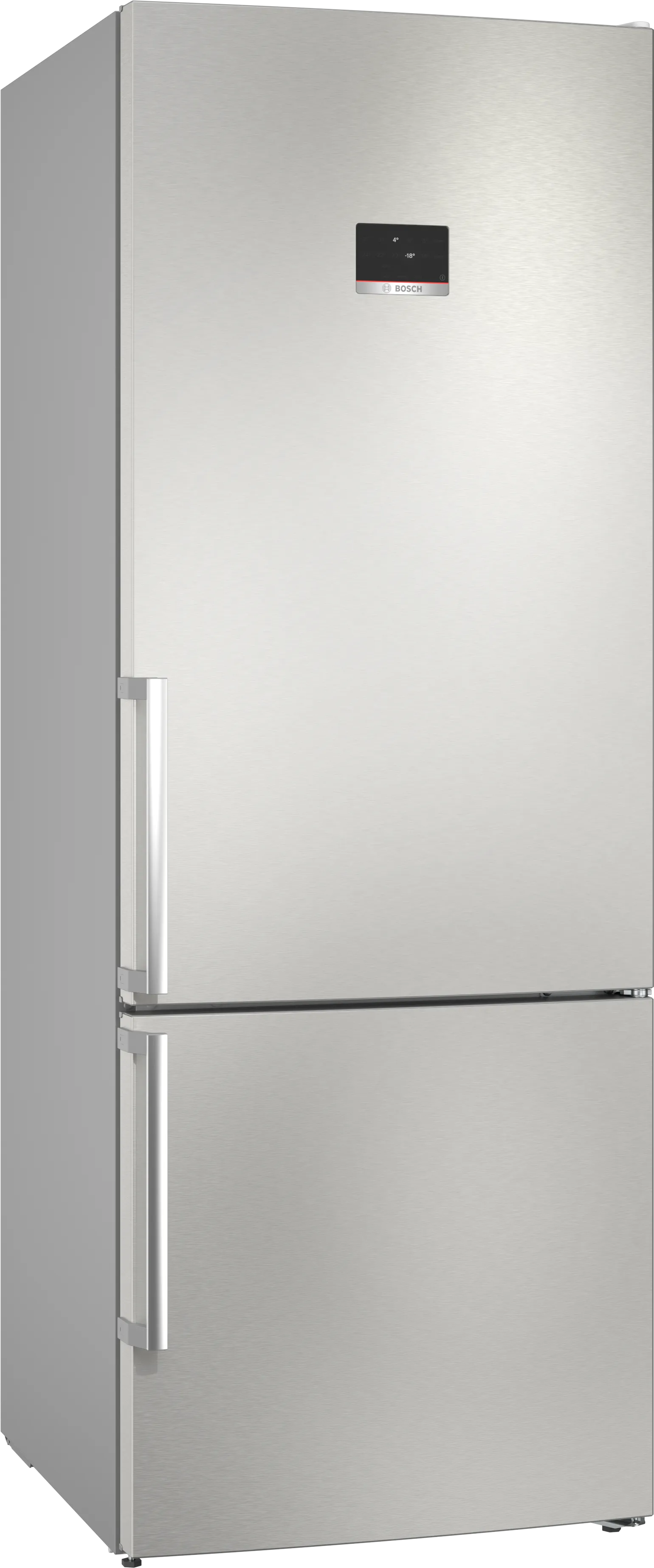 Serie 4 Prostostoječi hladilnik z zamrzovalnikom spodaj 193 x 70 cm Nerjaveče jeklo brez prstnih odtisov 