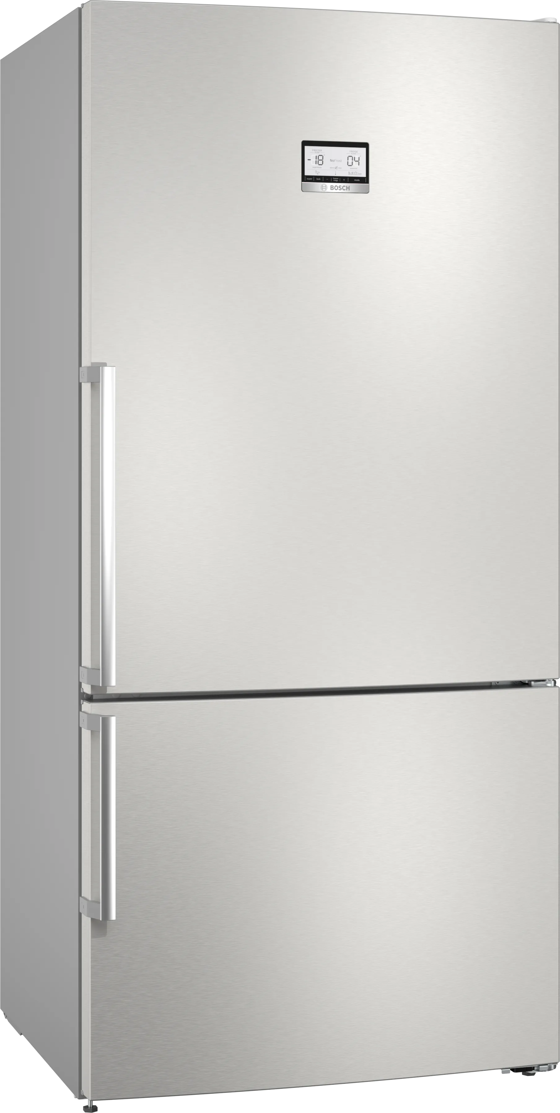 Serie 6 Volně stojící chladnička s mrazákem dole 186 x 86 cm matná ocel s úpravou proti otiskům prstů 