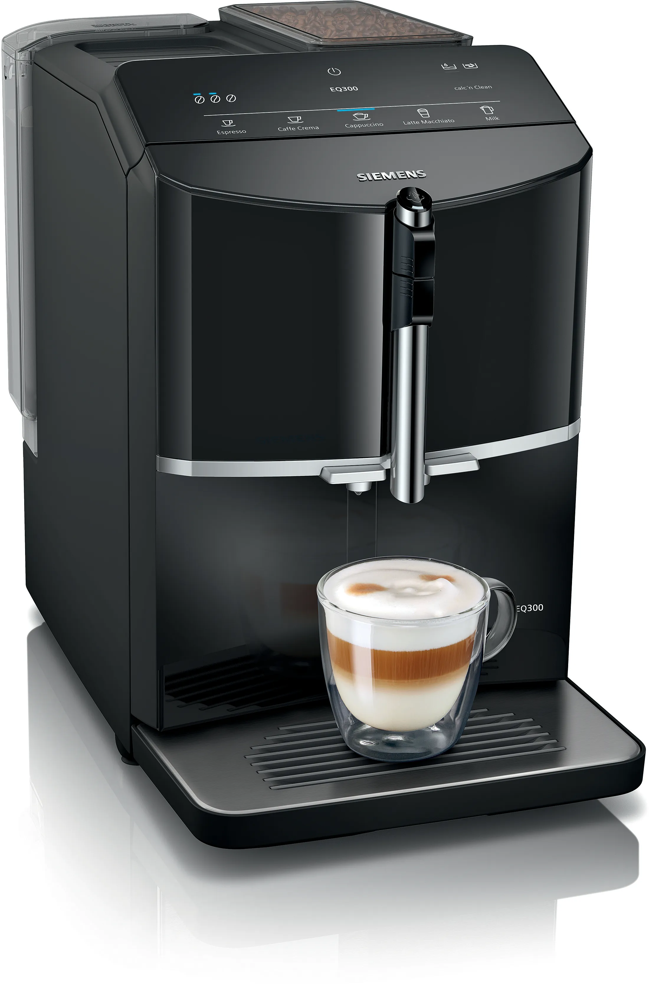 Fully automatic coffee machine EQ300 Piano black, Removable water tank 