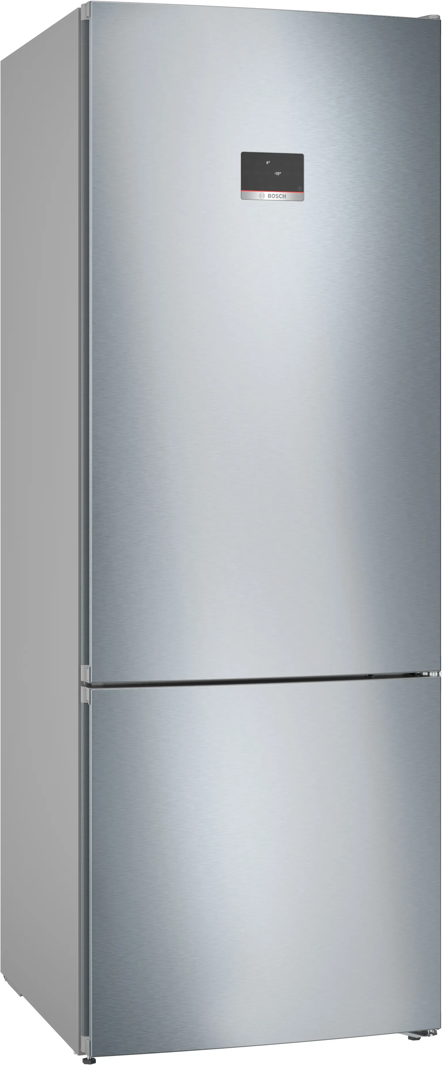 Series 4 free-standing fridge-freezer with freezer at bottom 193 x 70 cm Brushed steel 