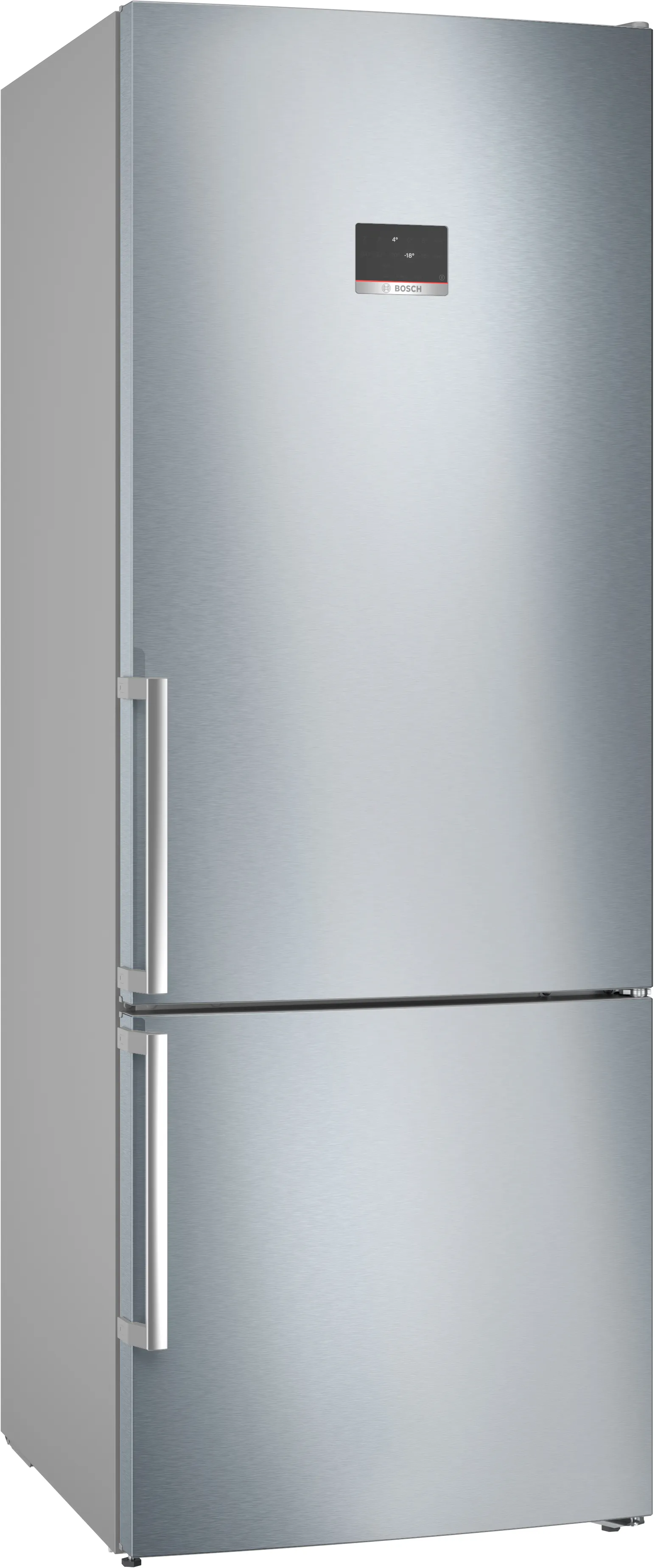 Series 4 free-standing fridge-freezer with freezer at bottom 193 x 70 cm Inox-easyclean 