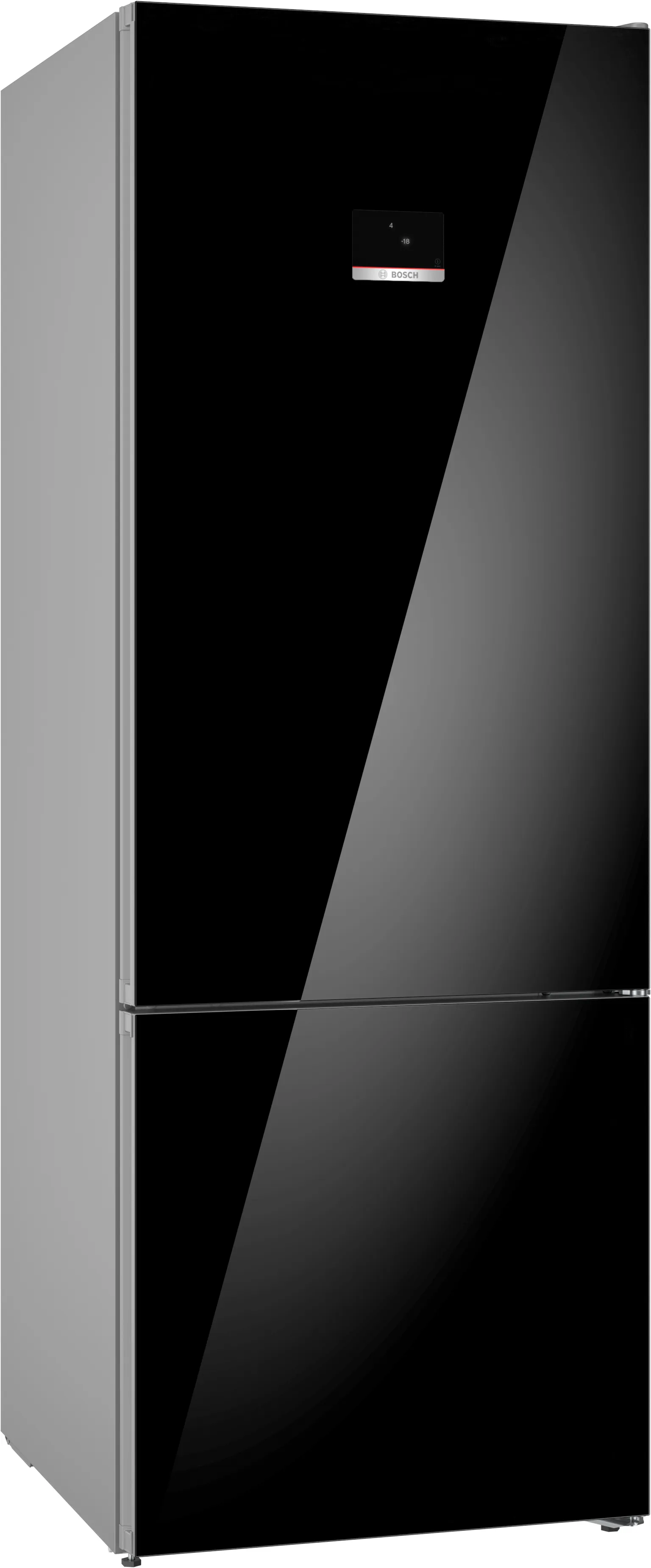 Series 6 free-standing fridge-freezer with freezer at bottom, glass door 193 x 70 cm Black, Total No Frost