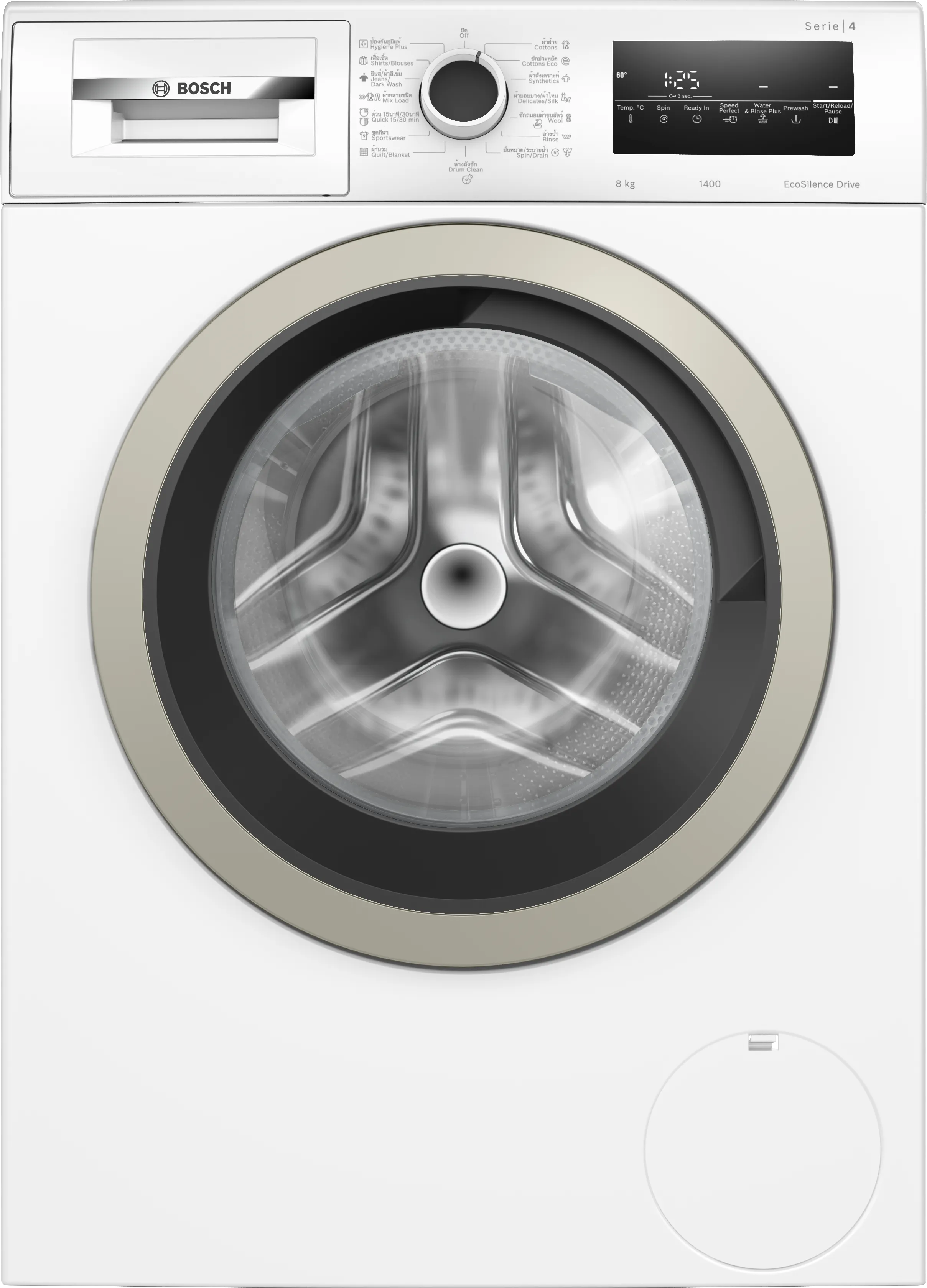 Series 4 washing machine, front loader 8 kg 1400 rpm 
