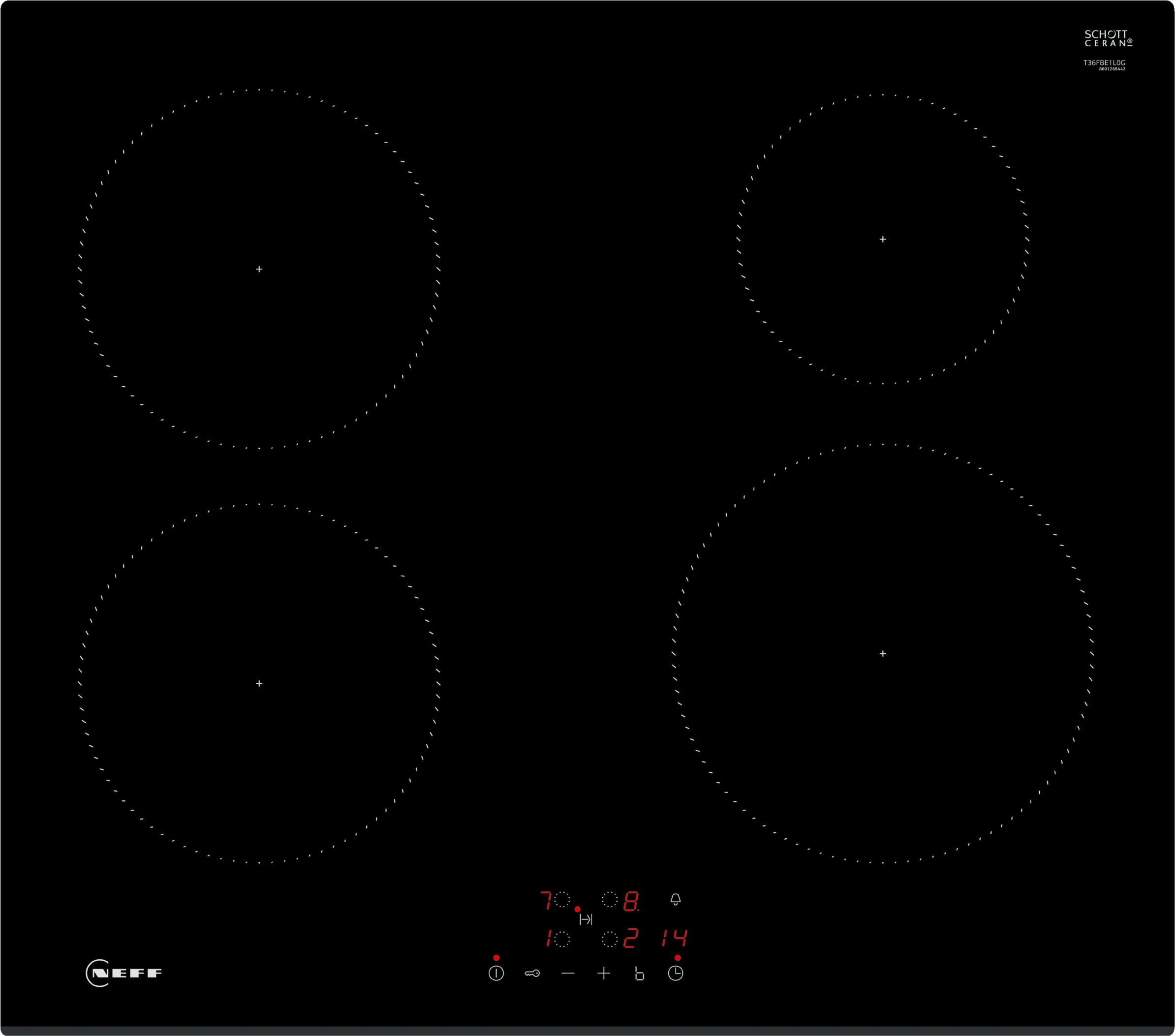 N 30 Induction hob 60 cm Black,  