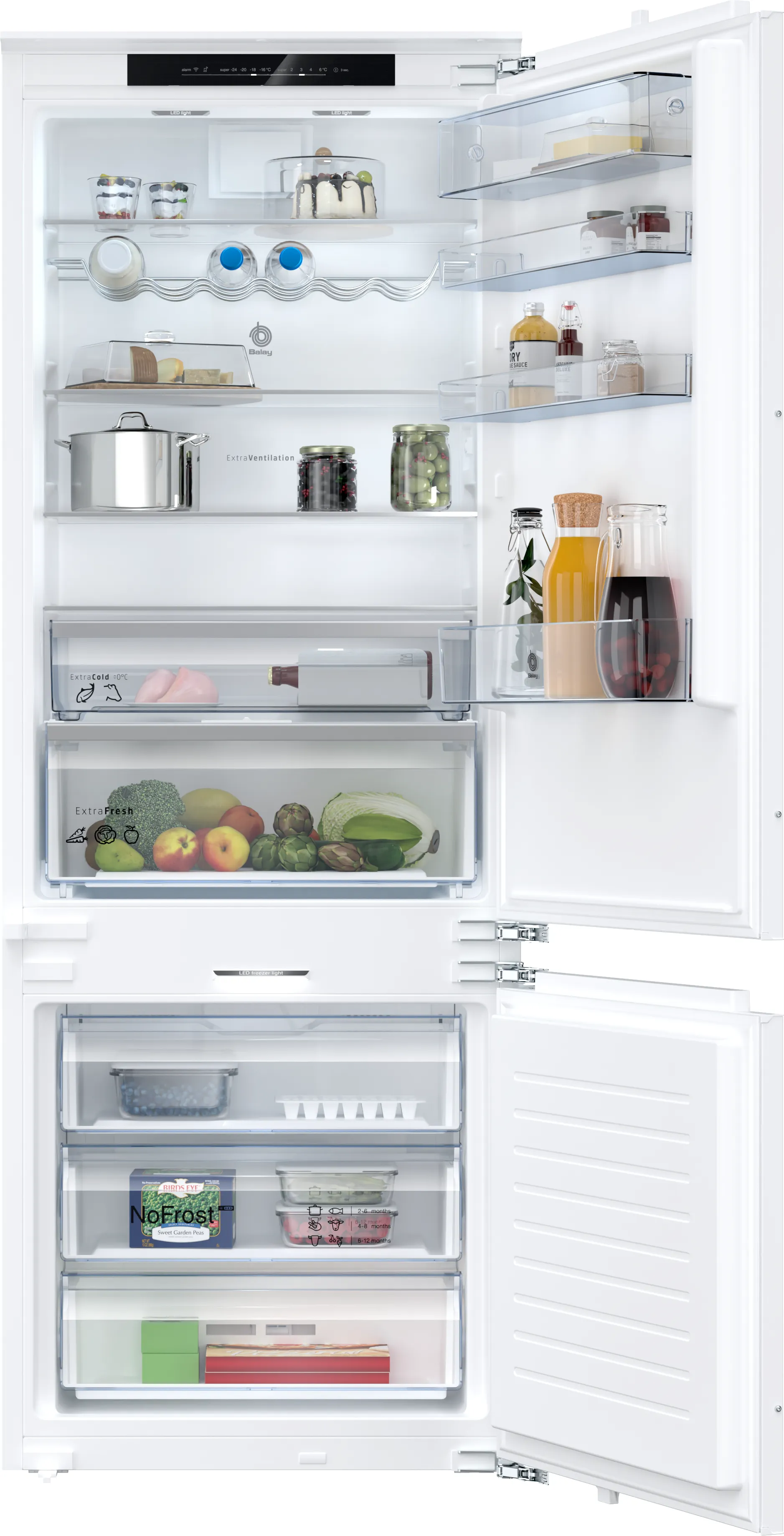 Frigorífico combi integrable 193.5 x 70.8 cm Cierre SoftClose con puerta fija