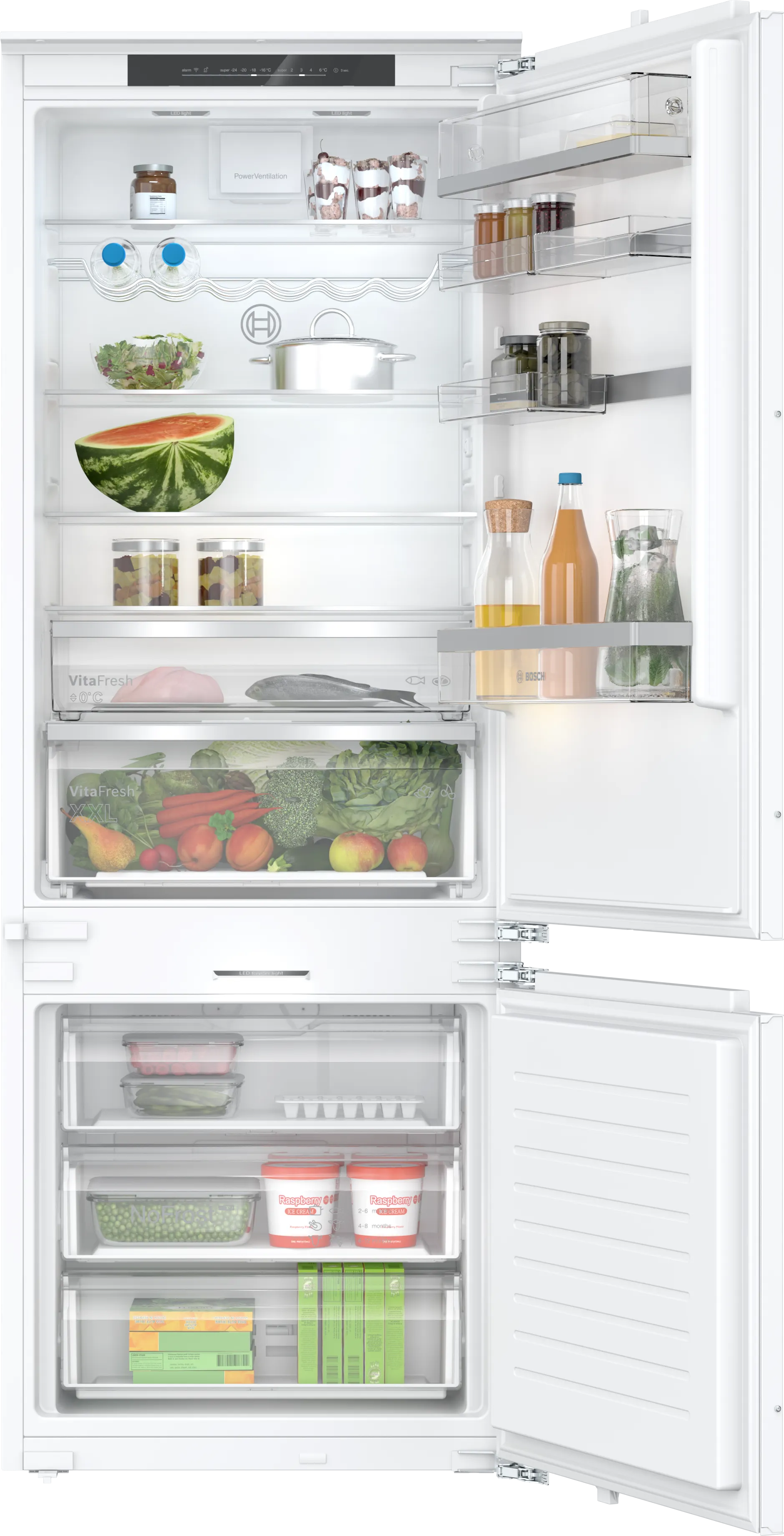 Series 6 built-in fridge-freezer with freezer at bottom 193.5 x 70.8 cm soft close flat hinge 