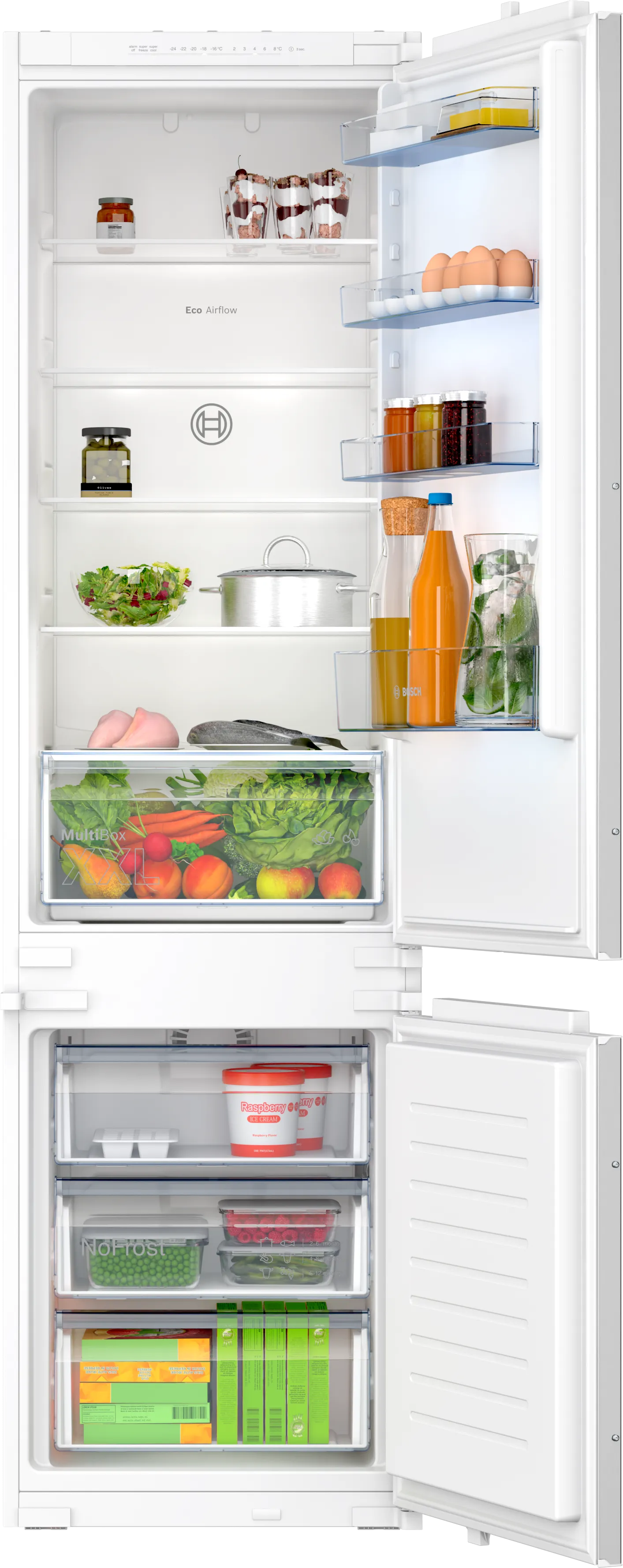 Series 2 built-in fridge-freezer with freezer at bottom 193.5 x 54.1 cm sliding hinge 