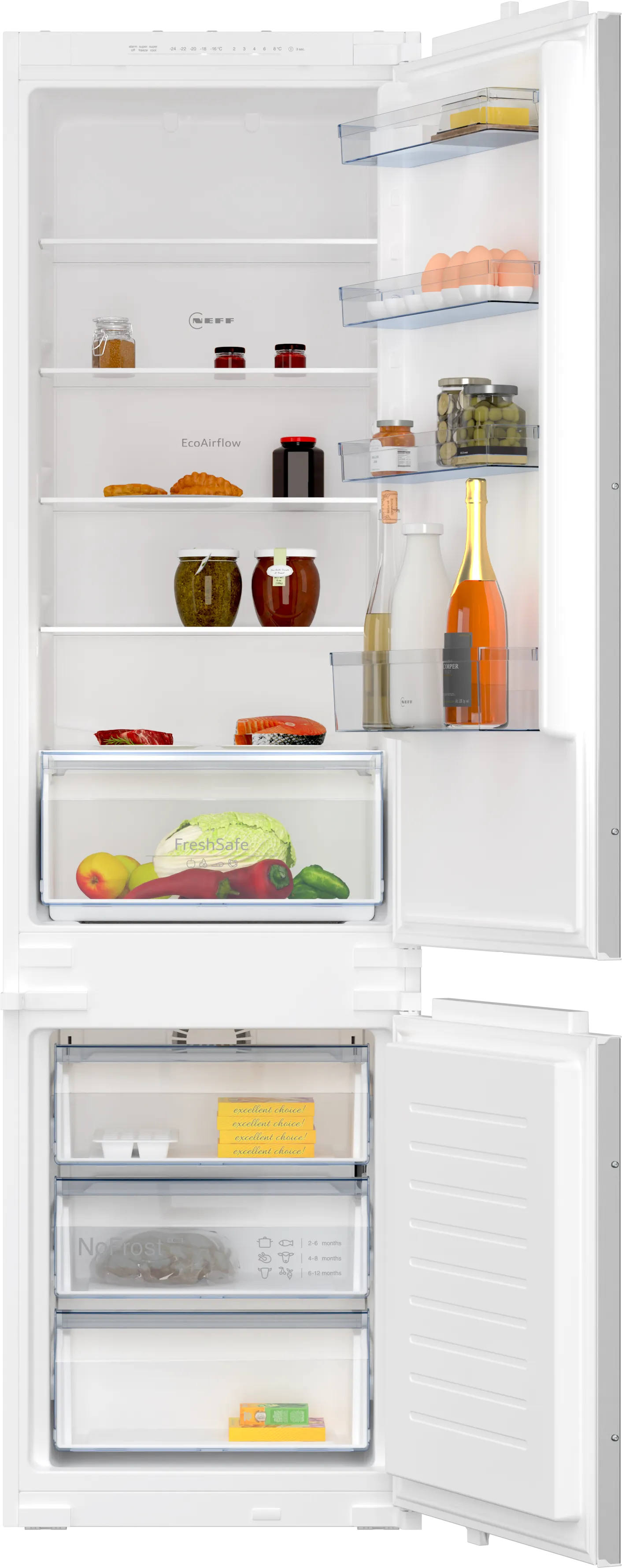 N 30 built-in fridge-freezer with freezer at bottom 193.5 x 54.1 cm sliding hinge 