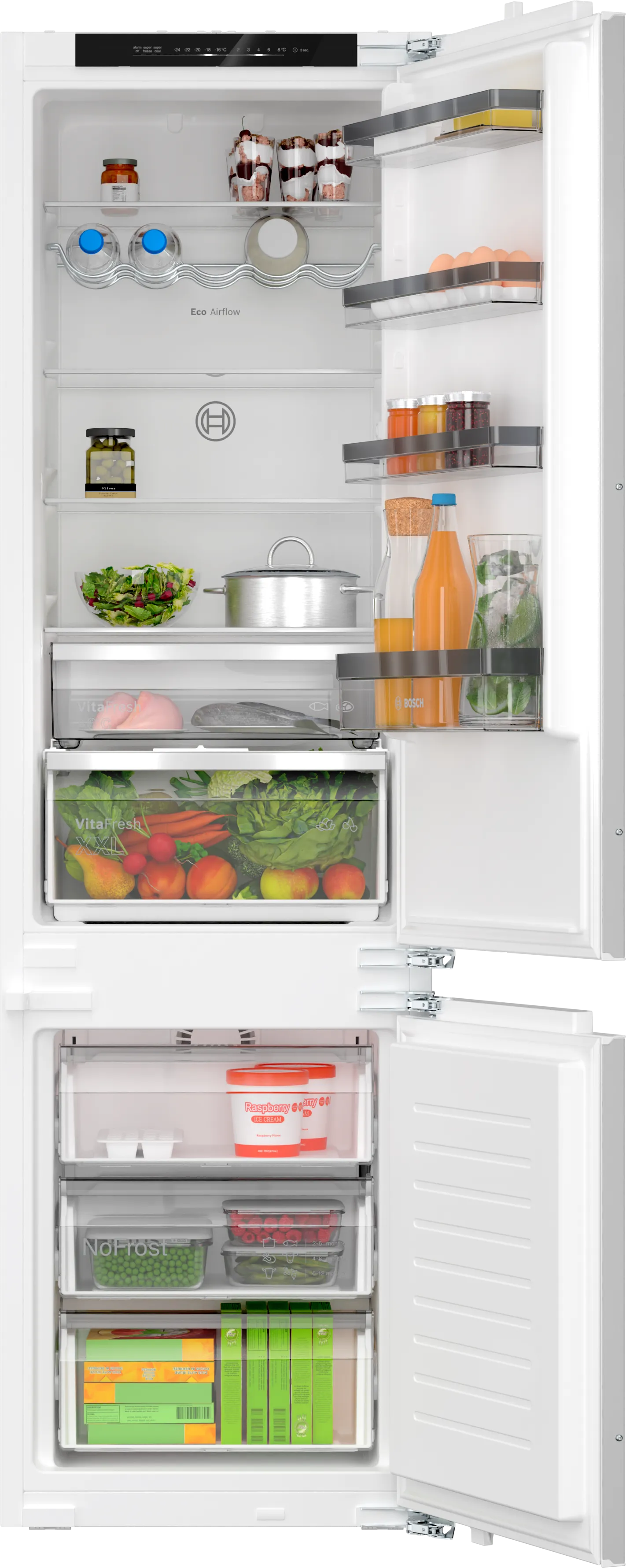 Series 4 built-in fridge-freezer with freezer at bottom 193.5 x 55.8 cm flat hinge 