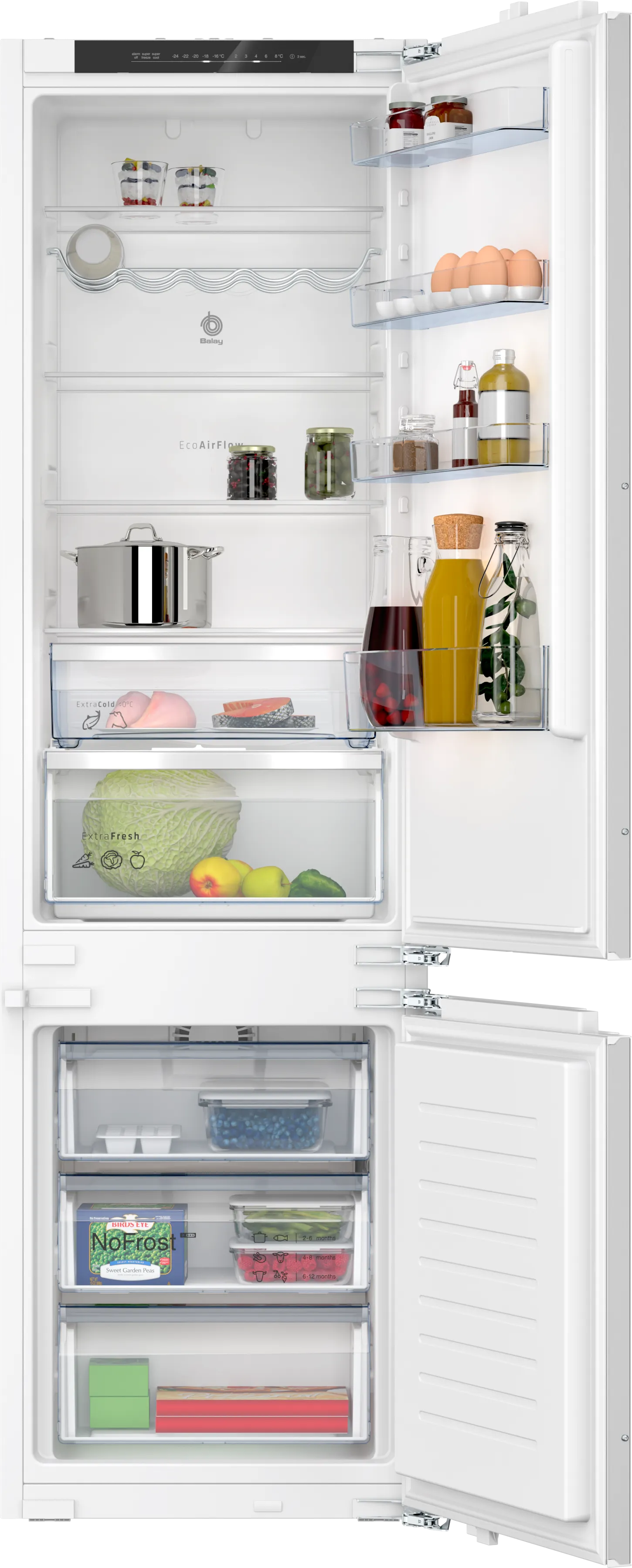 Frigorífico combi integrable 193.5 x 55.8 cm Sistema de integración de puerta fija