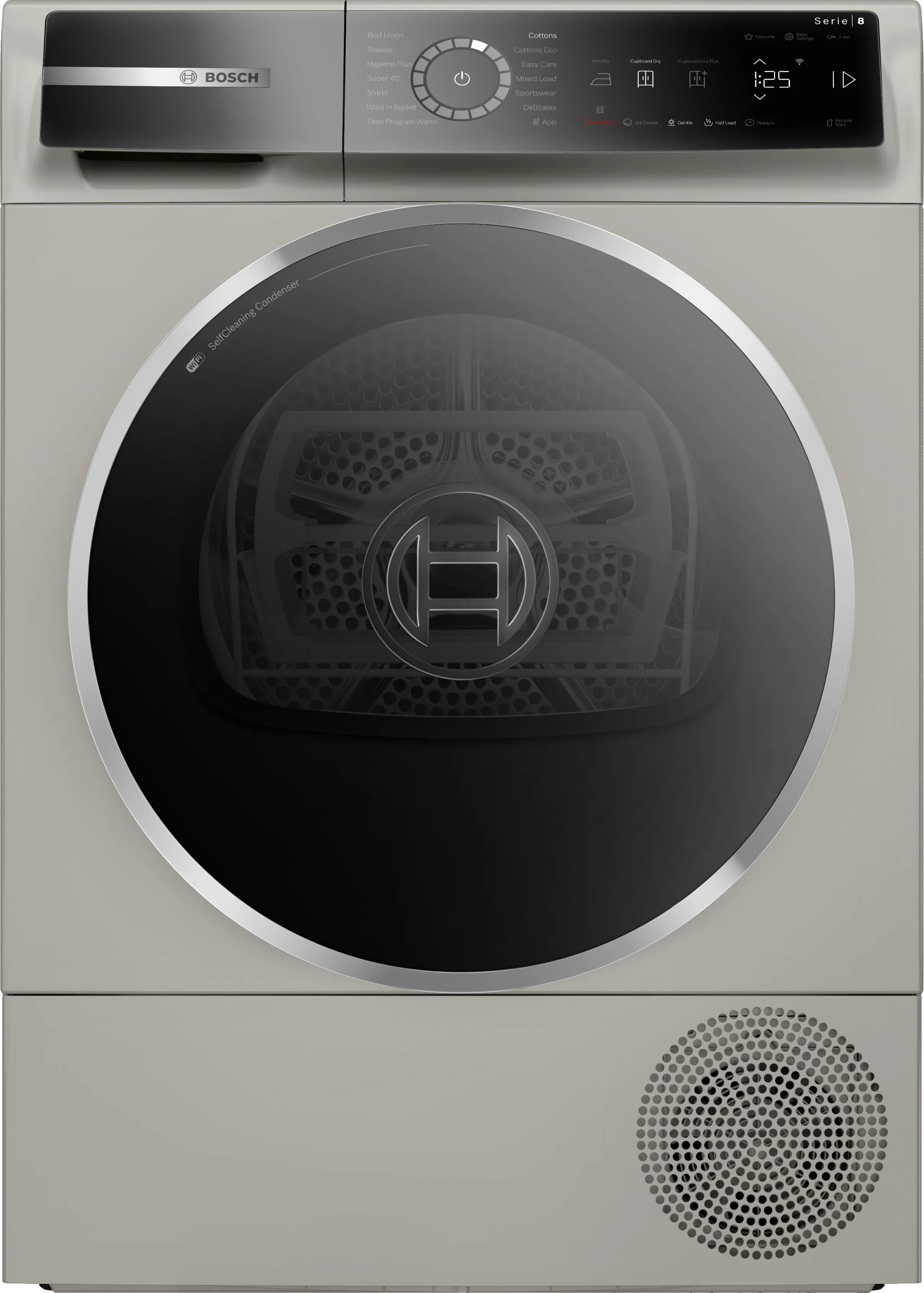 Series 8 heat pump tumble dryer 9 kg Silver inox 