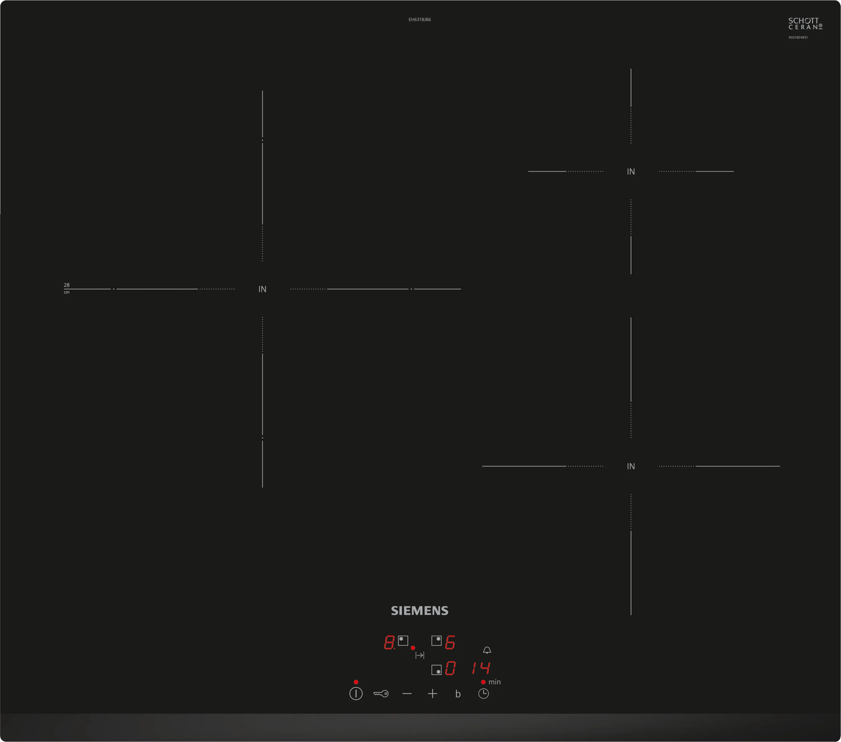 iQ100 Table à induction 60 cm Noir, sans cadre