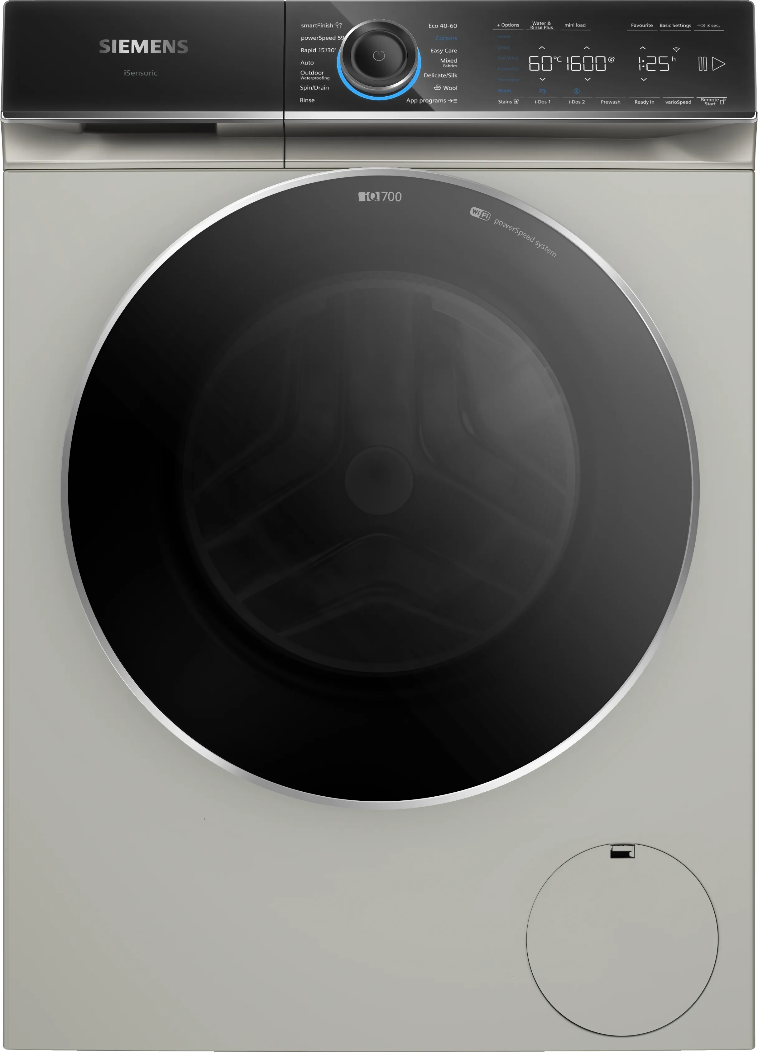 iQ700 Washing machine, front loader 10 kg 1600 rpm, Silver inox 