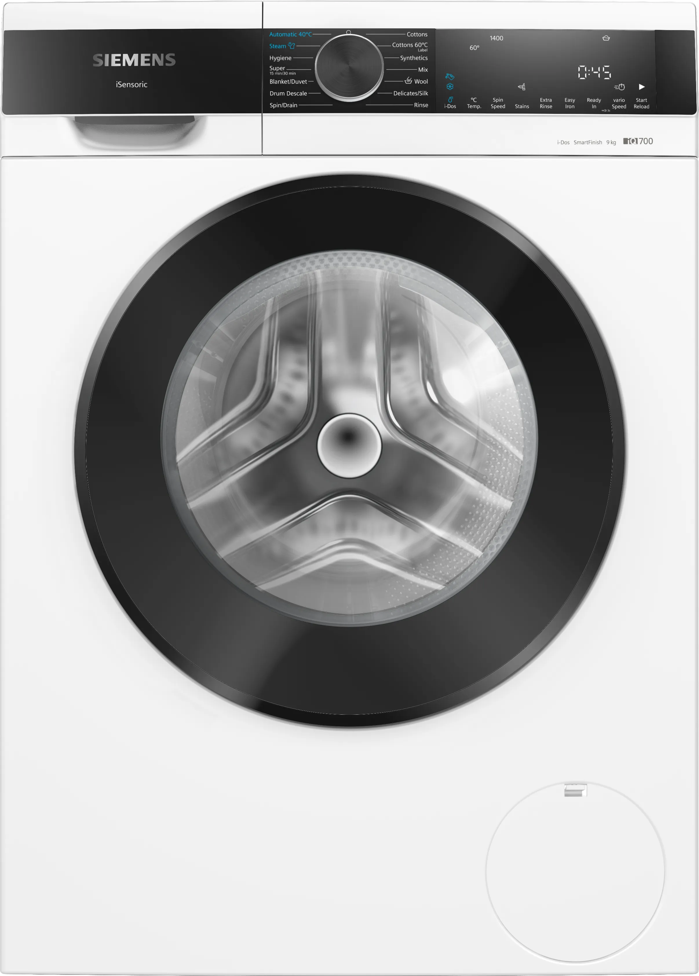 iQ700 washing machine, front loader 9 kg 1400 rpm, White