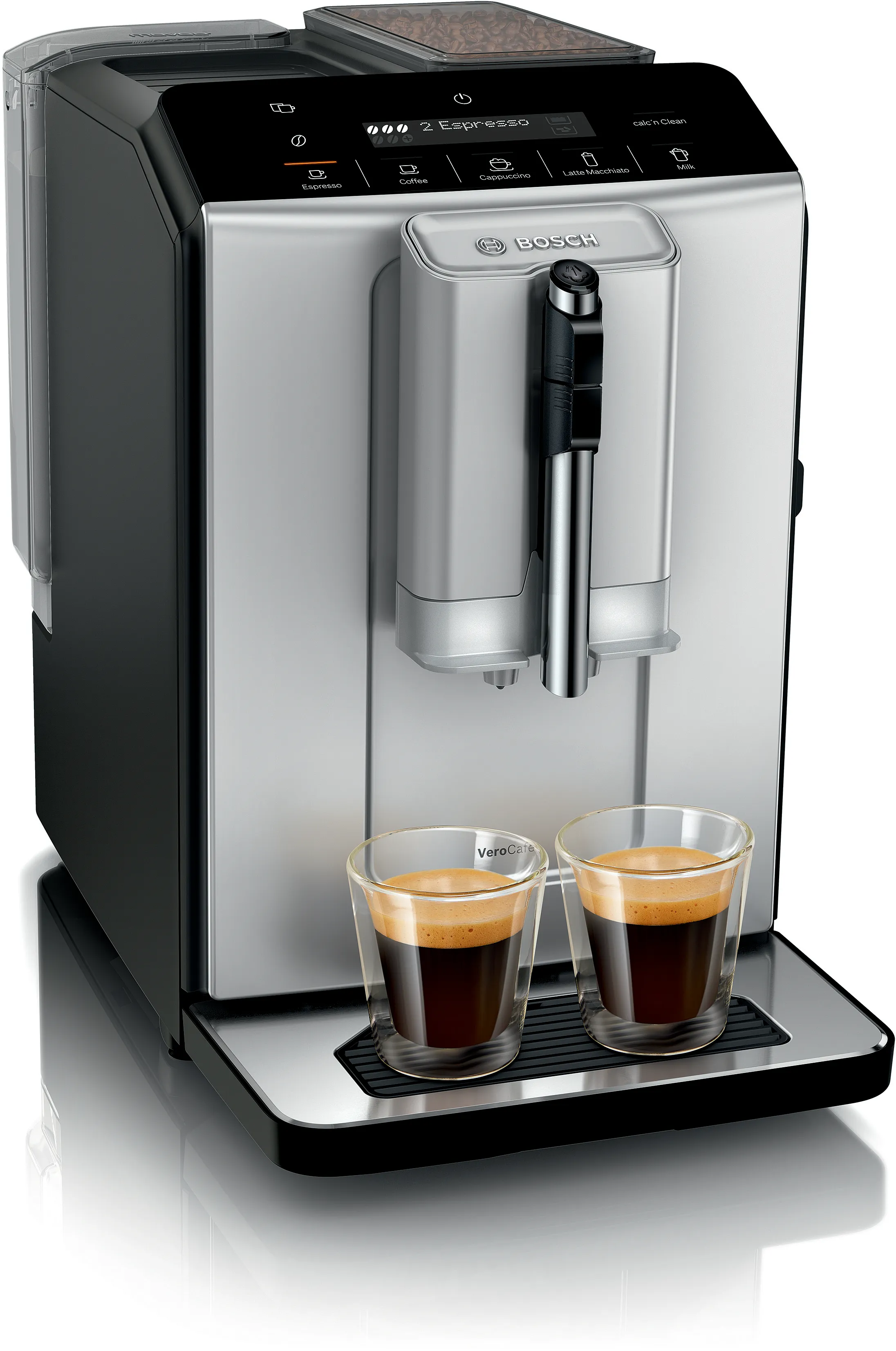 Fully Automatic Coffee Machine VeroCafe Silver, Removable Water Tank 