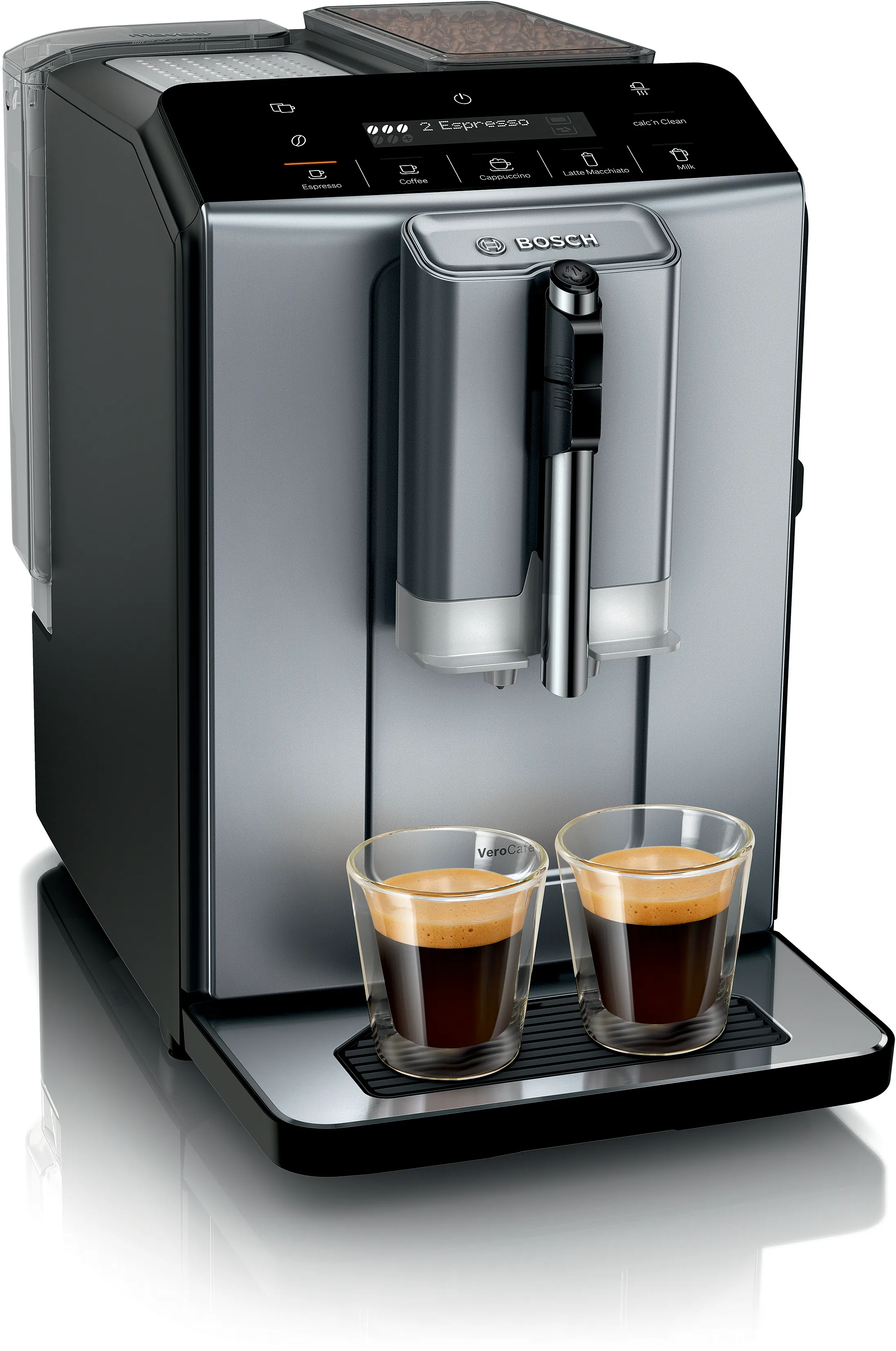 Fully Automatic Coffee Machine VeroCafe Dark Silver, Removable Water Tank 