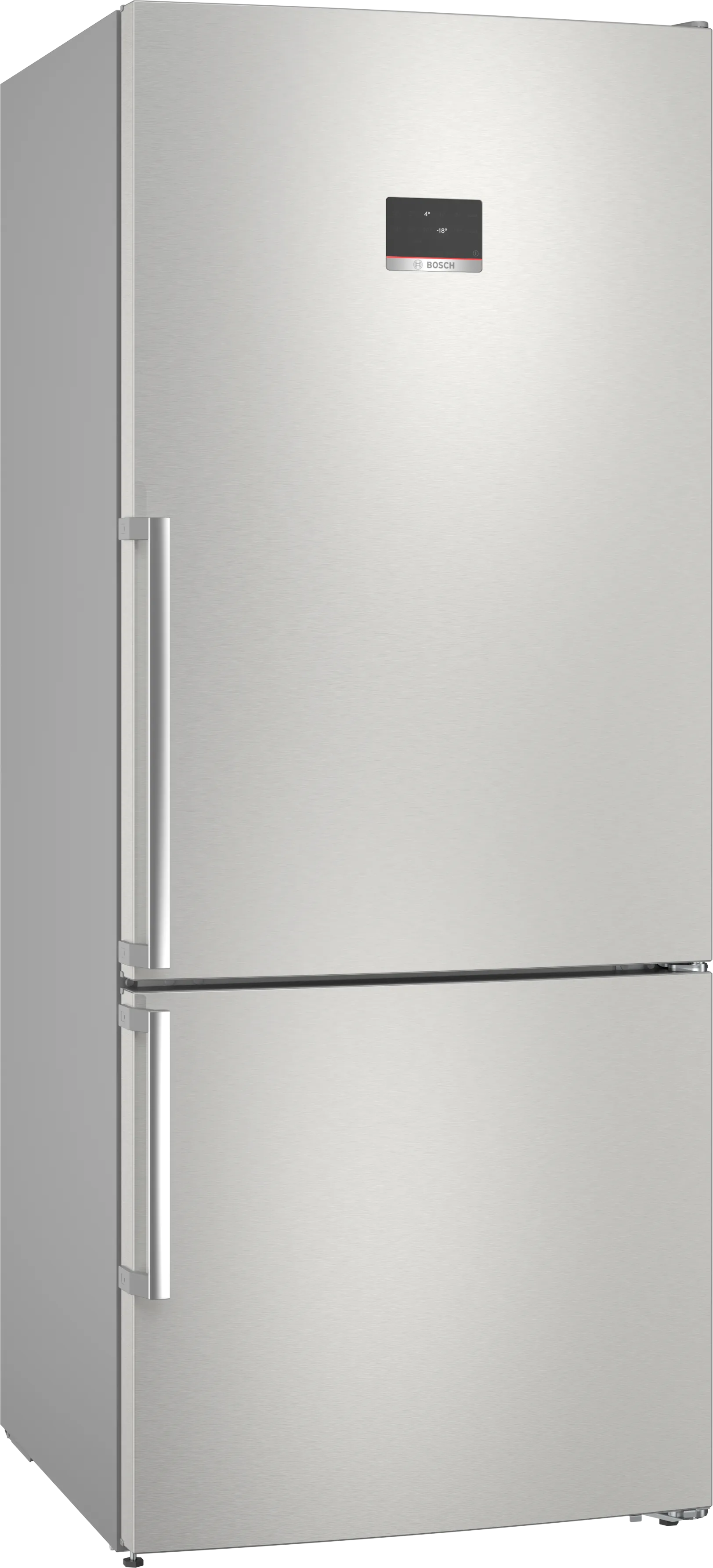 Series 4 free-standing fridge-freezer with freezer at bottom 186 x 75 cm Stainless steel (with anti-fingerprint) 