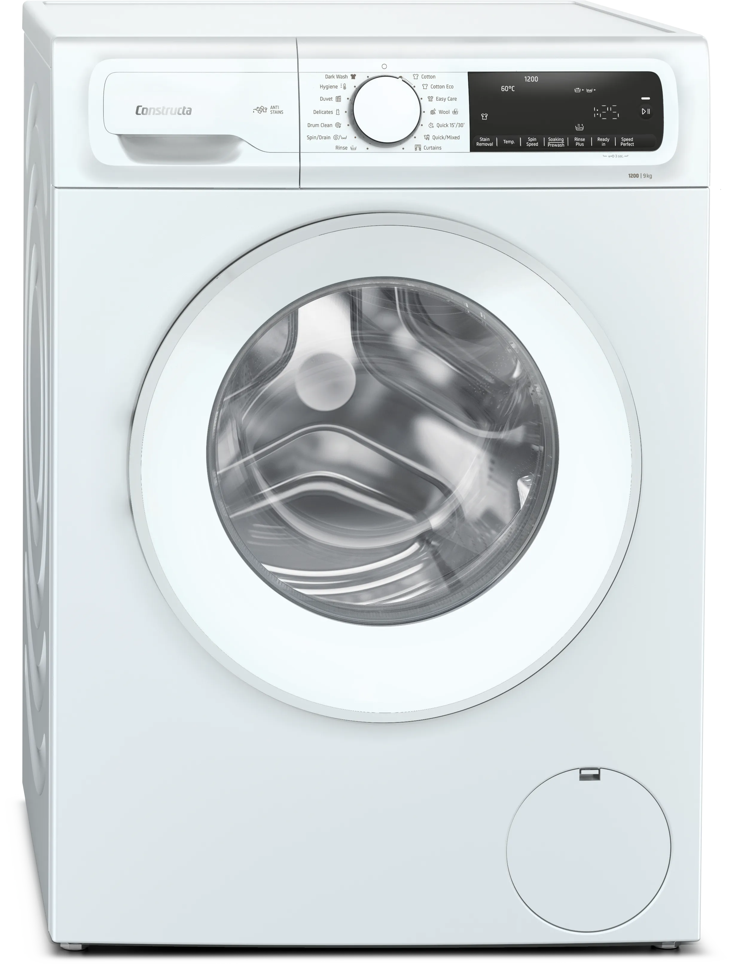 מכונת כביסה פתח קדמי 9 kg 1200 סל"ד, לבן