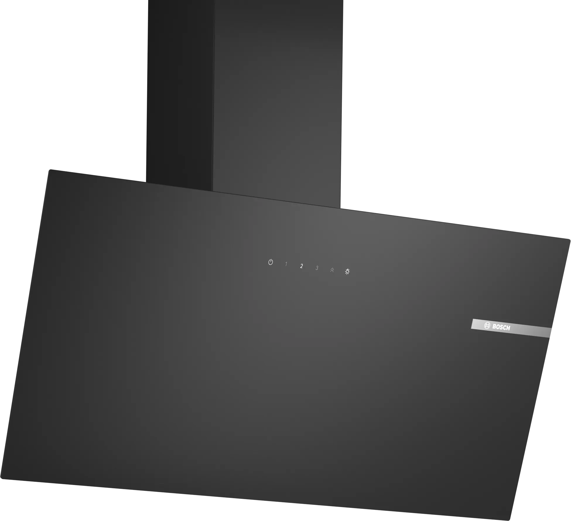 Seeria 2 Seinale paigaldatav köögiõhupuhasti 80 cm selge klaas musta trükiga 