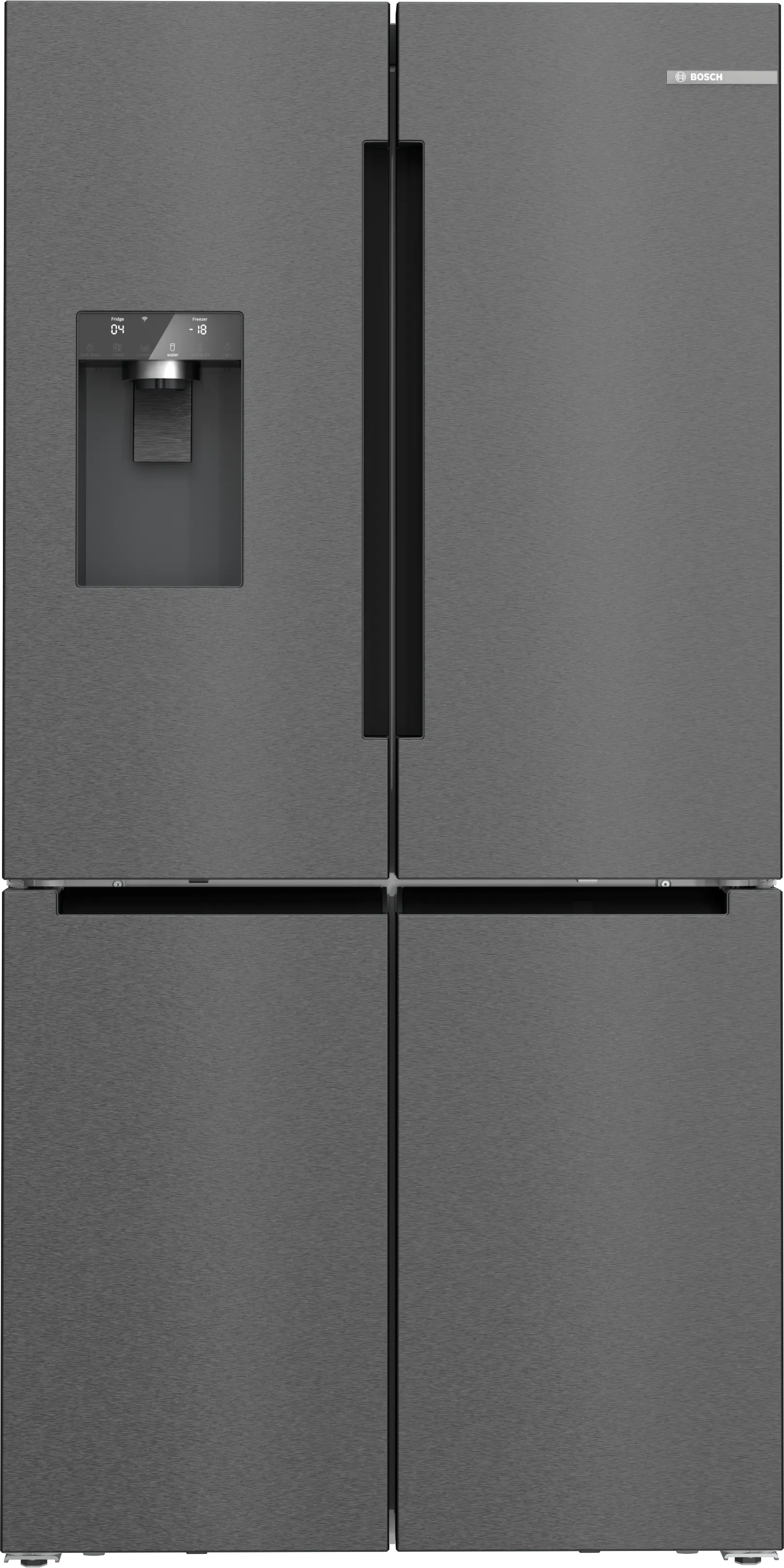 Series 6 French Door Bottom freezer, multi door 183 x 90.5 cm Brushed black steel anti-fingerprint 