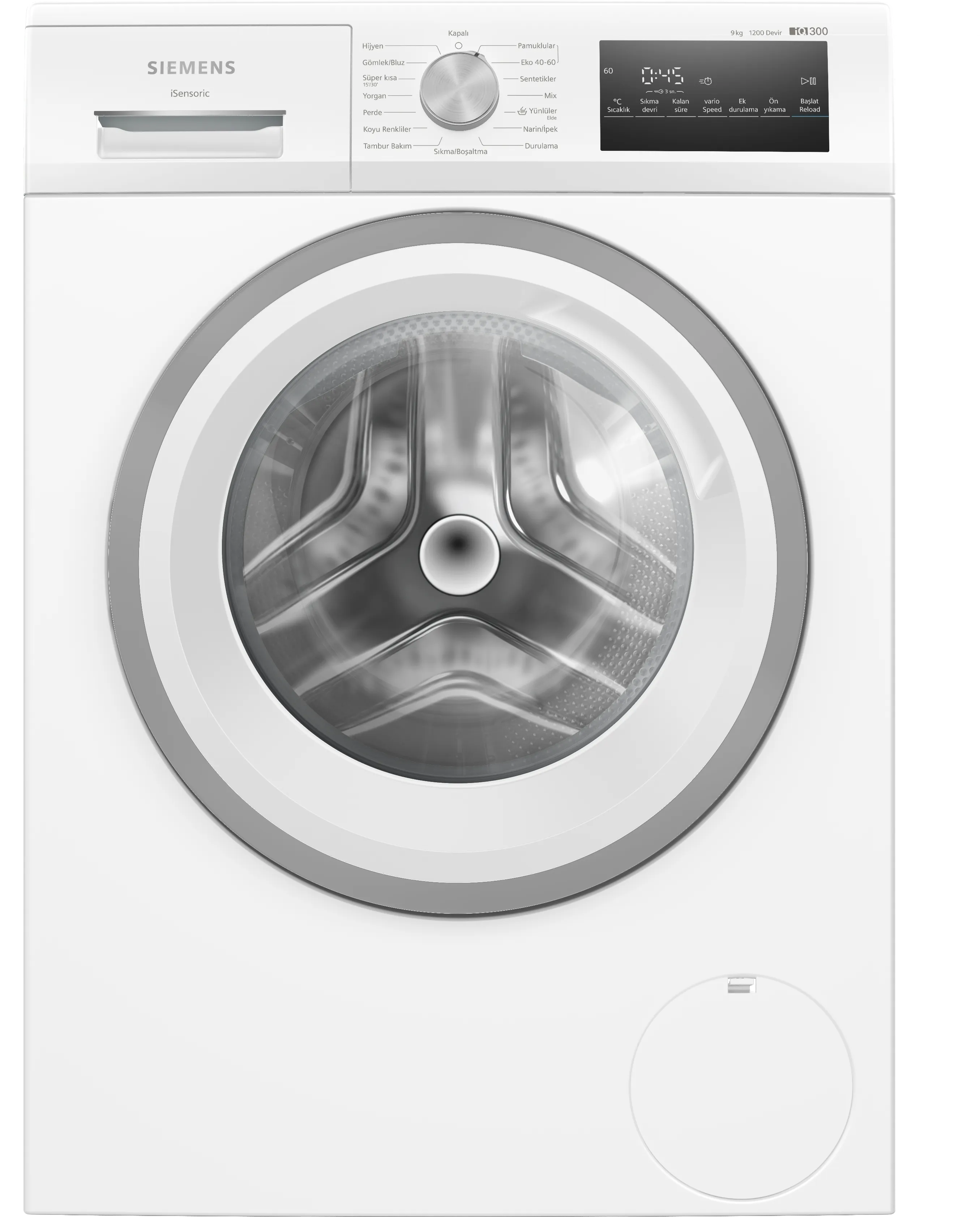 iQ300 Çamaşır Makinesi 9 kg 1200 dev./dak., Beyaz