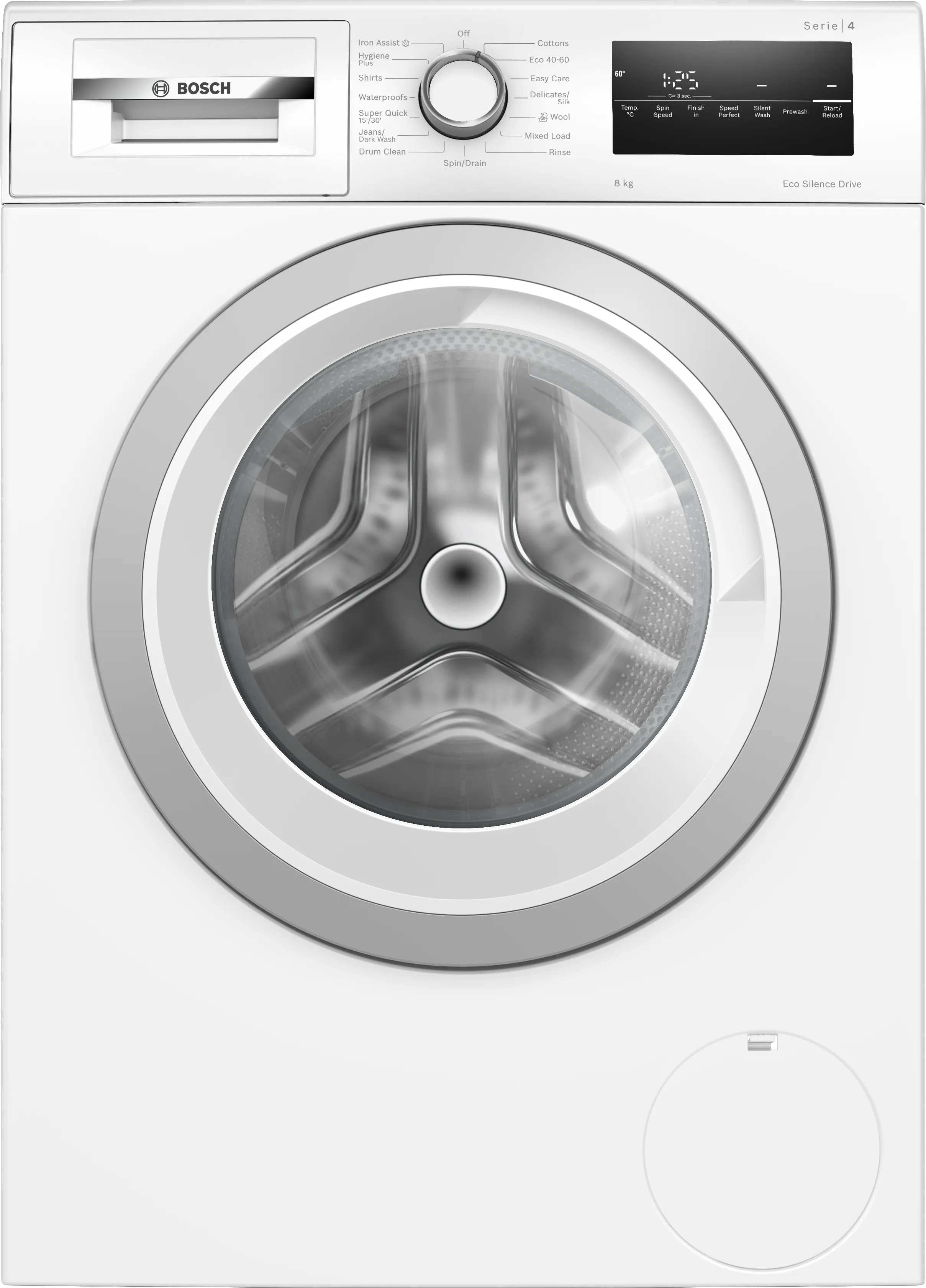 Series 4 washing machine, frontloader fullsize 8 kg 1400 rpm 