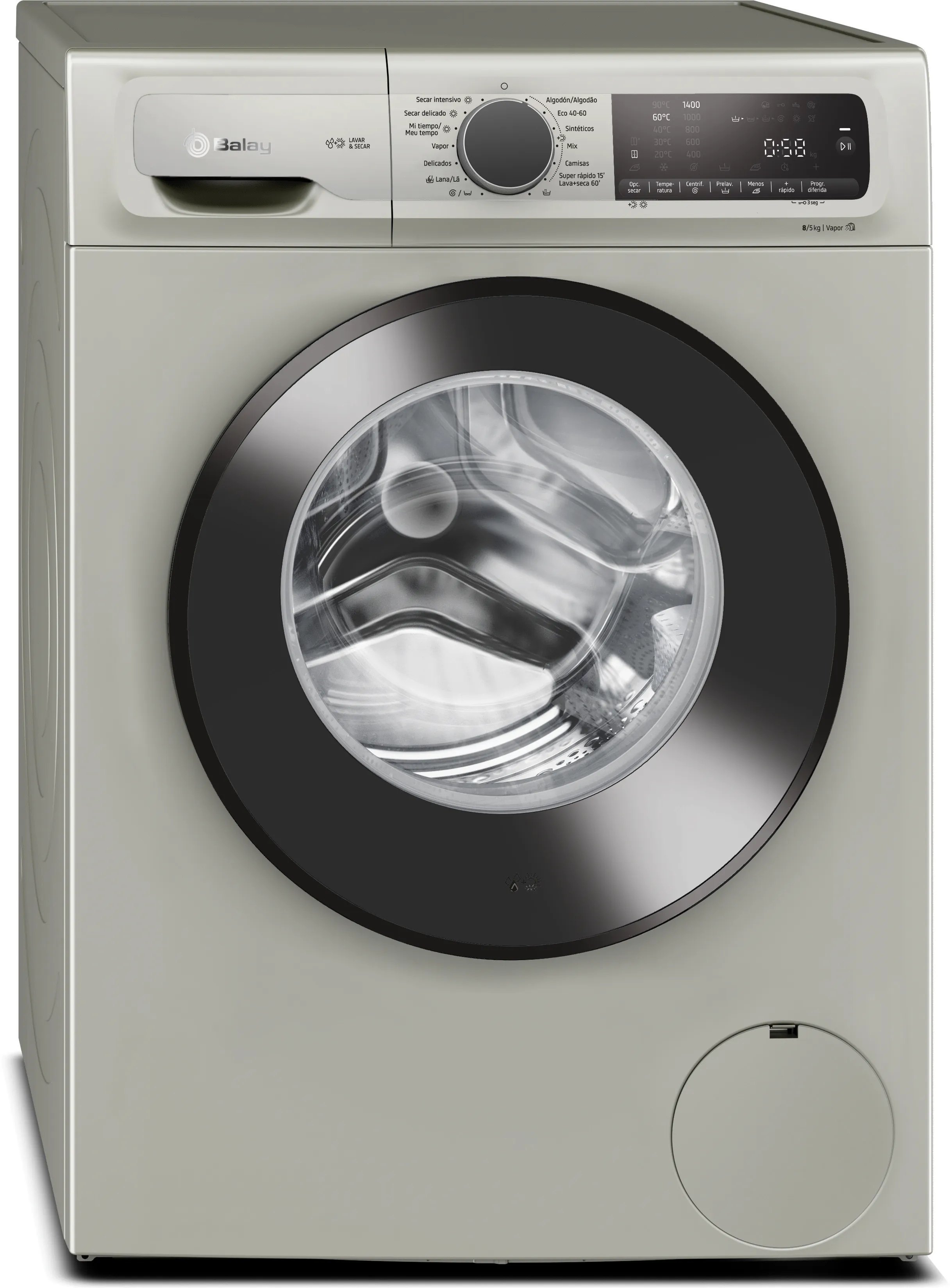 Máquina de Lavar e Secar Roupa 8/5 kg , Silver inox 