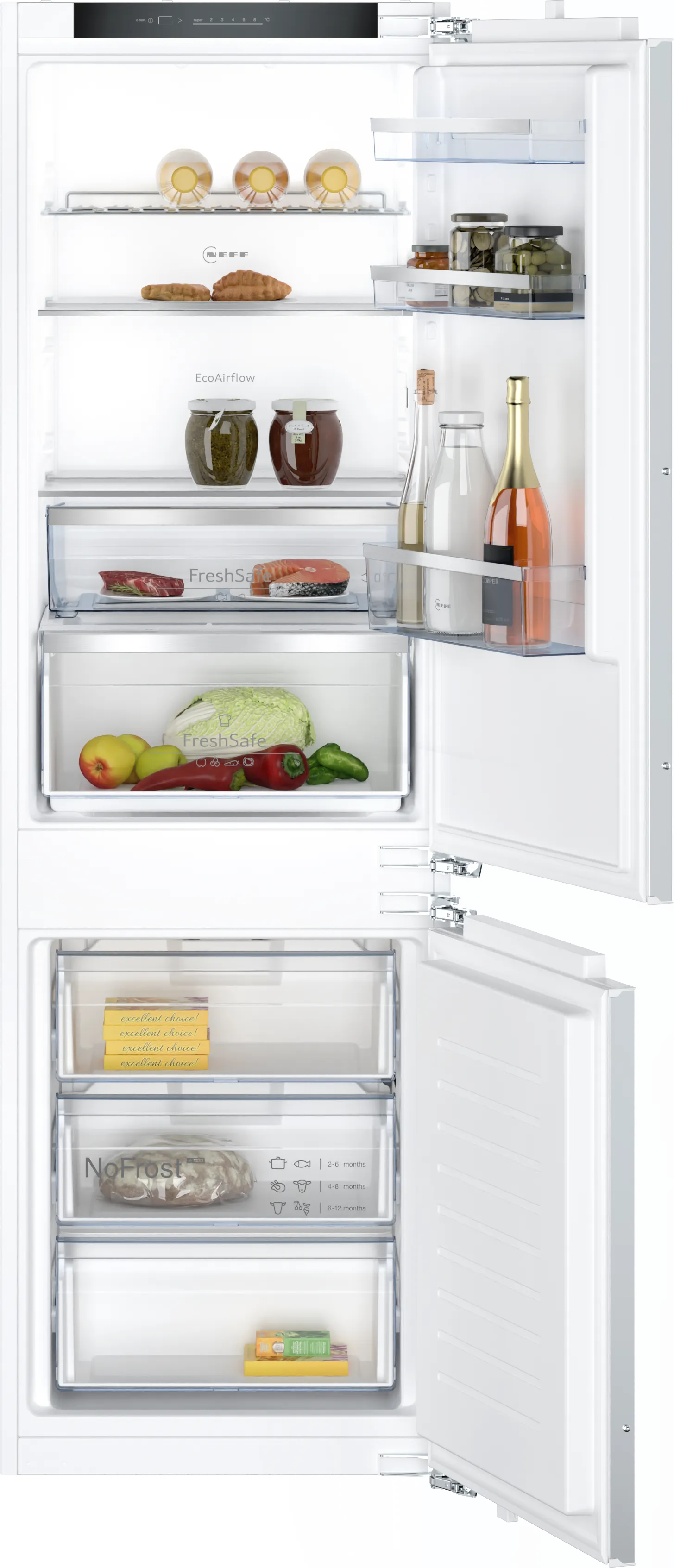 N 50 built-in fridge-freezer with freezer at bottom 177.2 x 54.1 cm flat hinge 