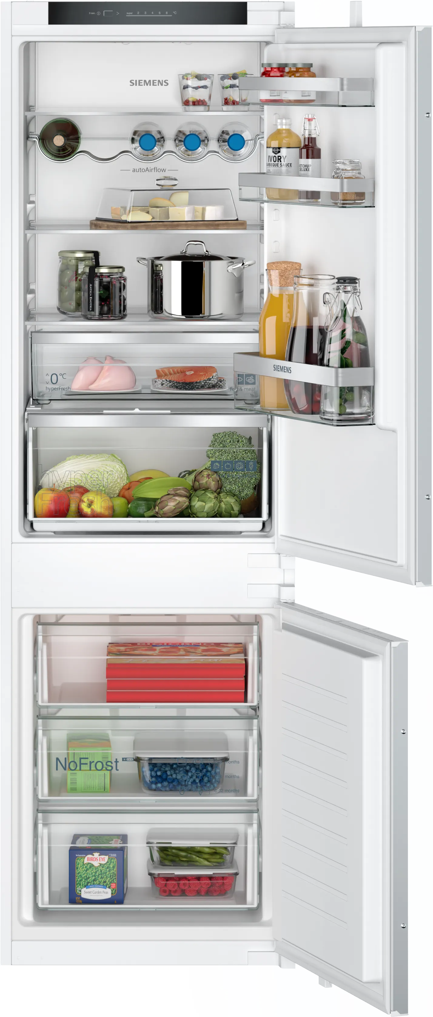 IQ300 built-in fridge-freezer with freezer at bottom 177.2 x 54.1 cm sliding hinge 