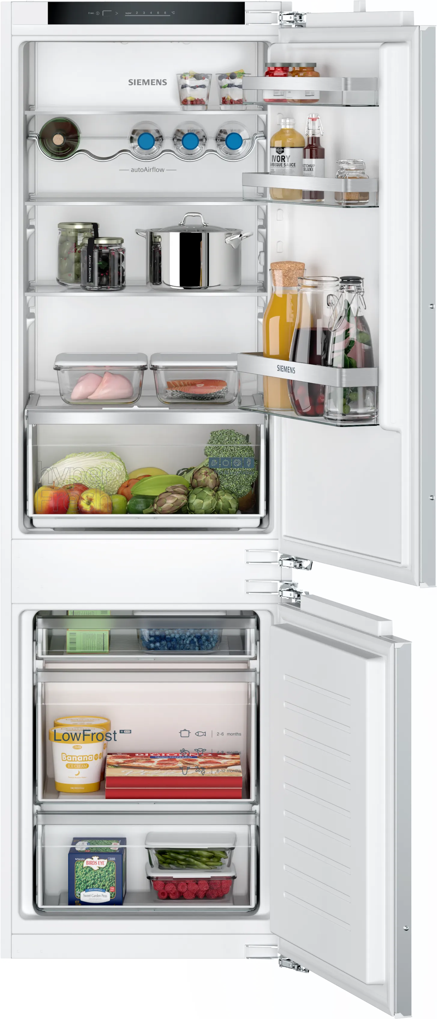IQ300 built-in fridge-freezer with freezer at bottom 177.2 x 54.1 cm flat hinge 