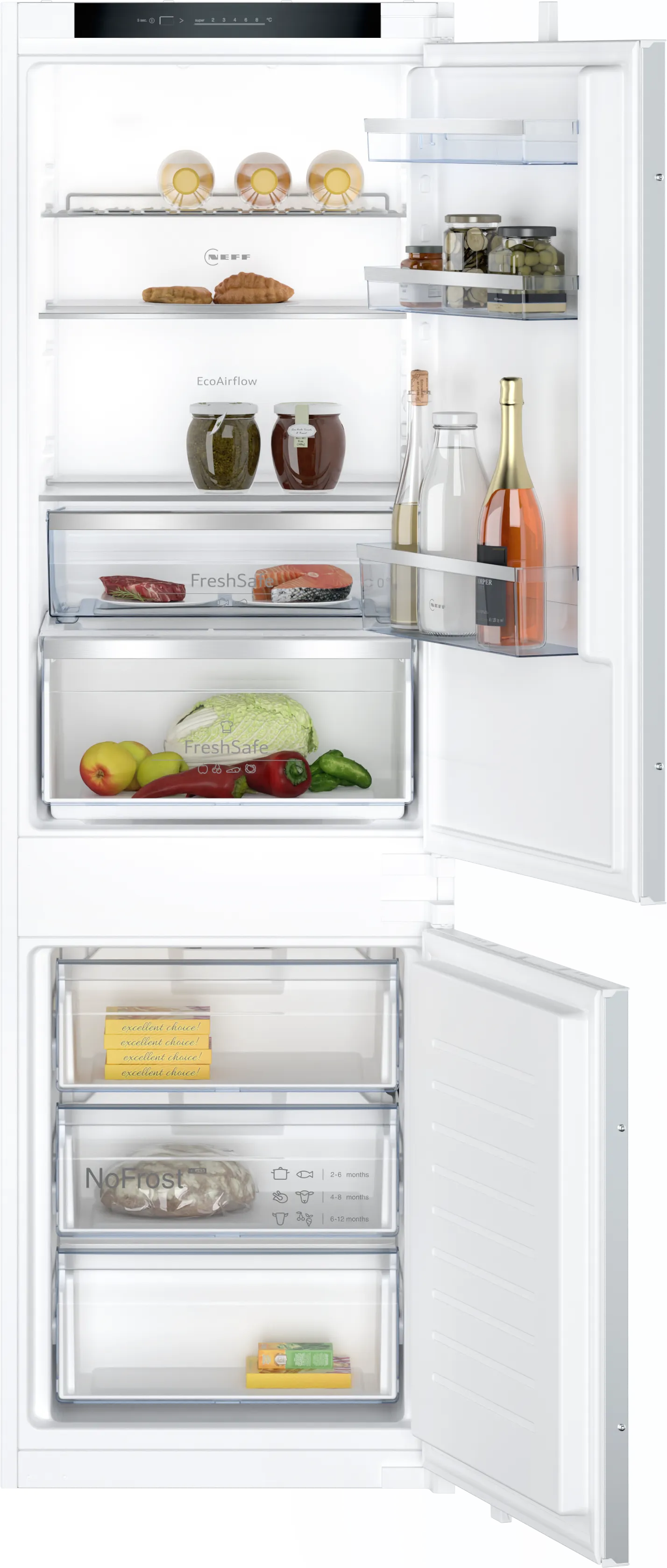 N 50 built-in fridge-freezer with freezer at bottom 177.2 x 54.1 cm sliding hinge 