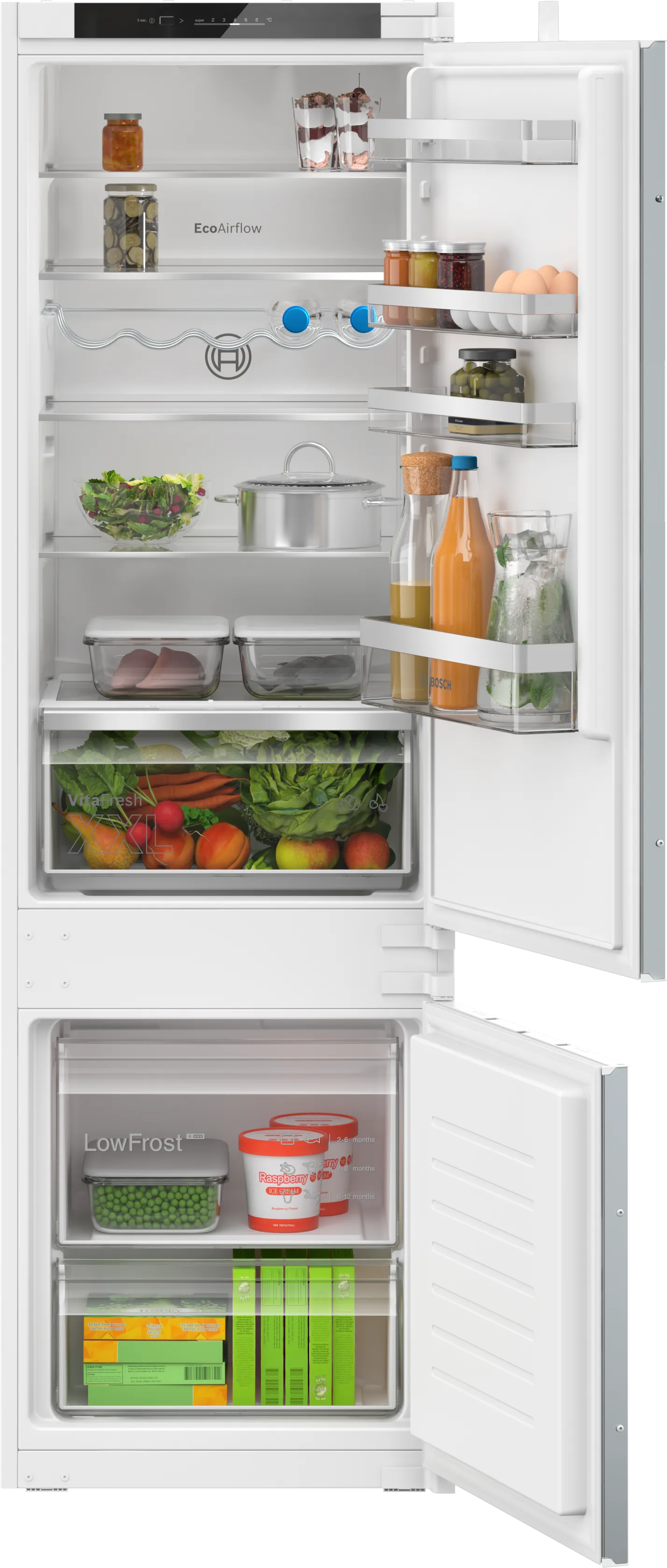 Series 4 built-in fridge-freezer with freezer at bottom 177.2 x 54.1 cm sliding hinge 