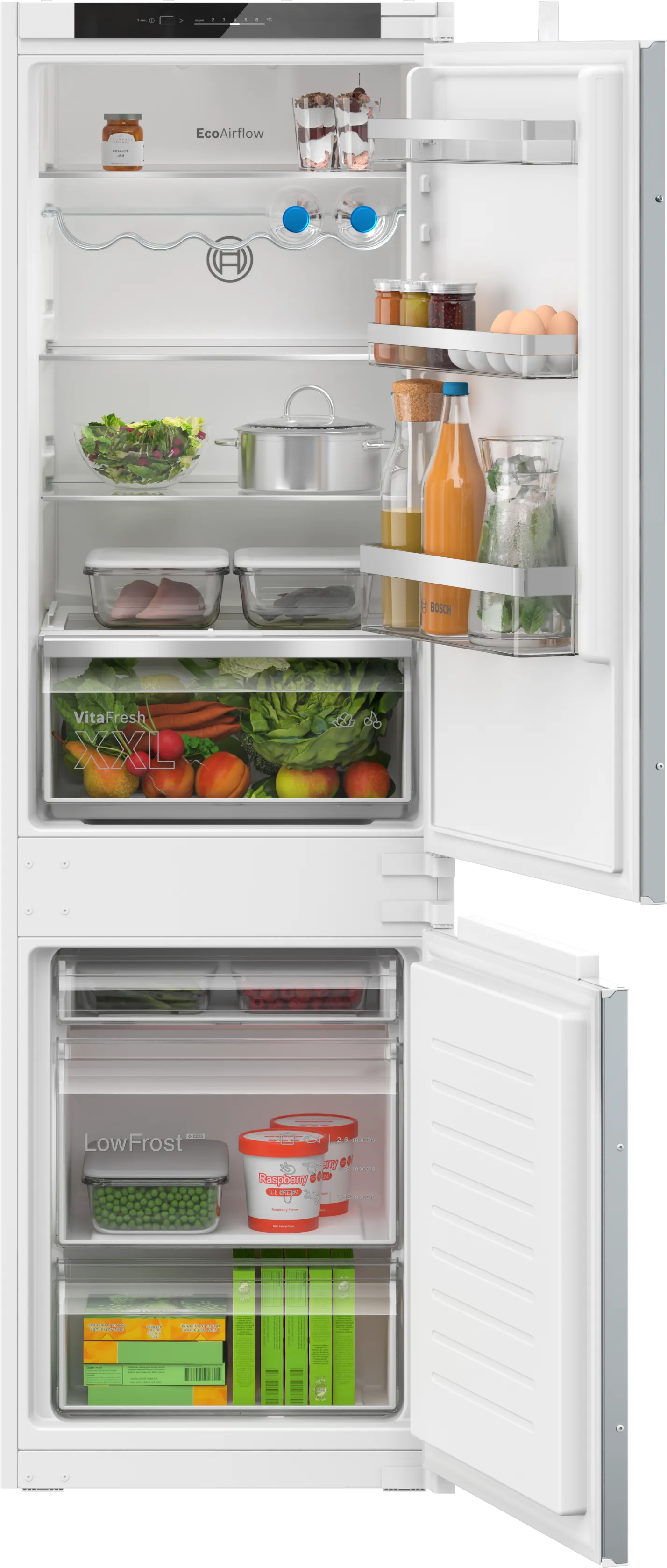 Series 4 built-in fridge-freezer with freezer at bottom 177.2 x 54.1 cm sliding hinge 