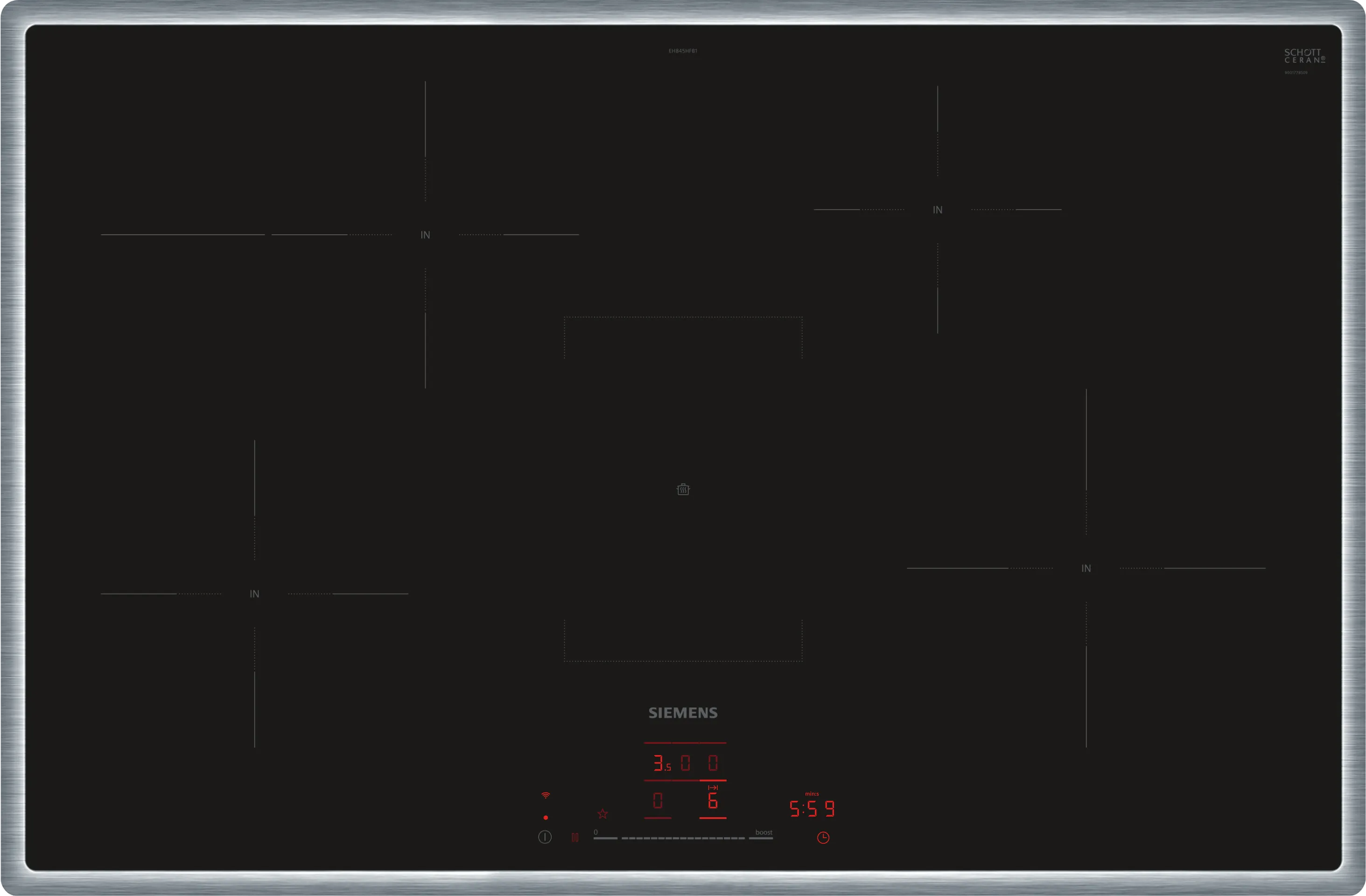 iQ300 Induction hob 80 cm Black, surface mount with frame 