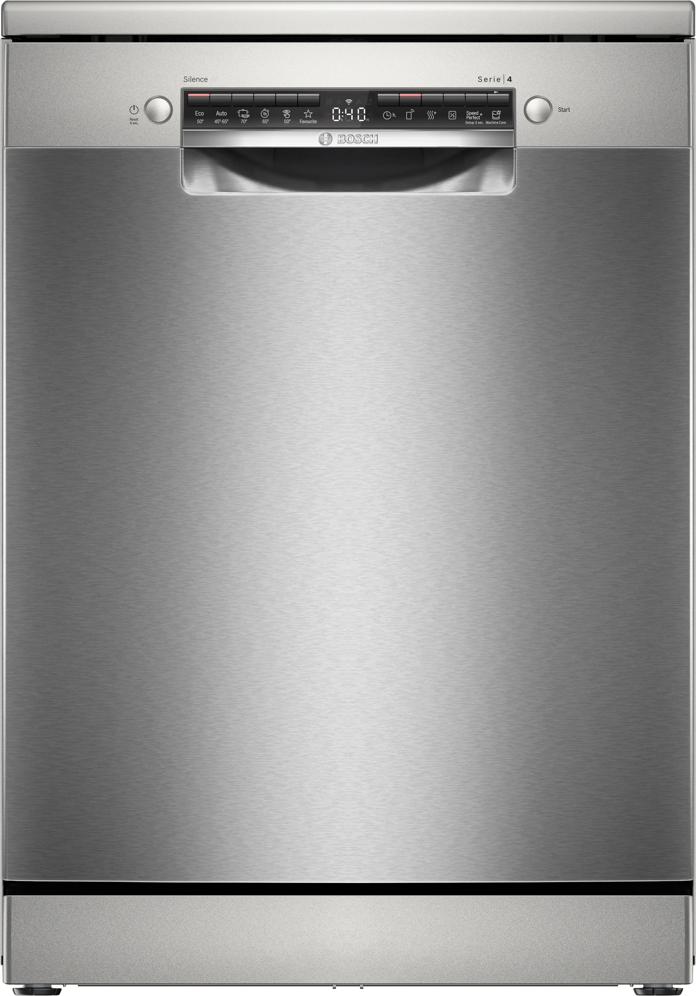 Serie 4 Frittstående oppvaskmaskin 60 cm Børstet stål med anti-fingeravtrykk 