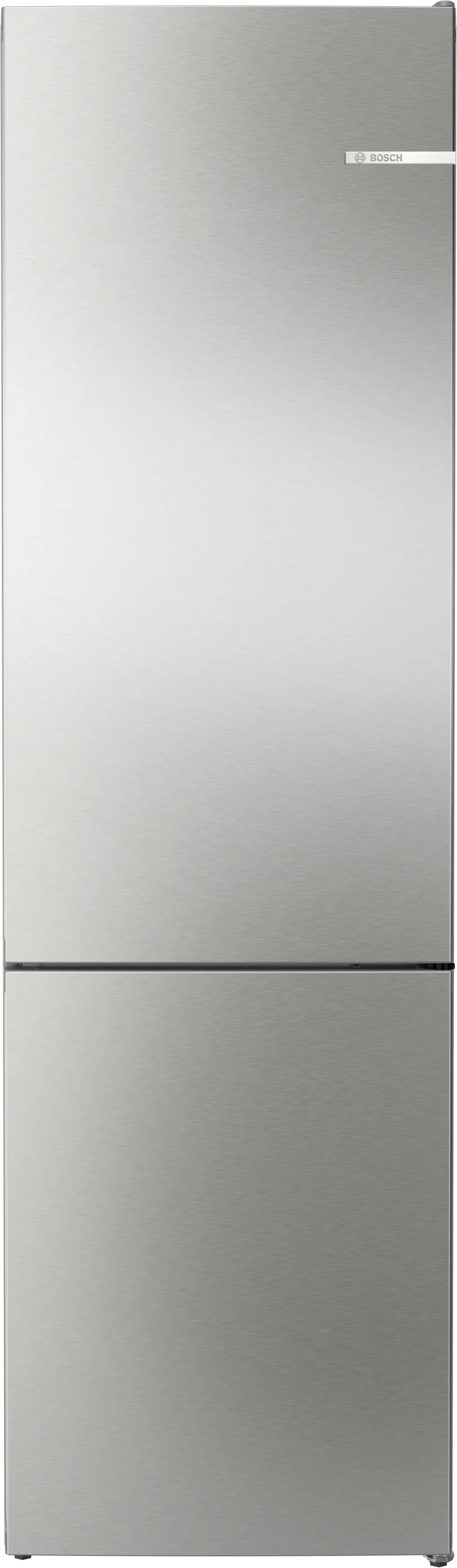 Series 4 free-standing fridge-freezer with freezer at bottom 203 x 60 cm Brushed steel (with anti-fingerprint) 