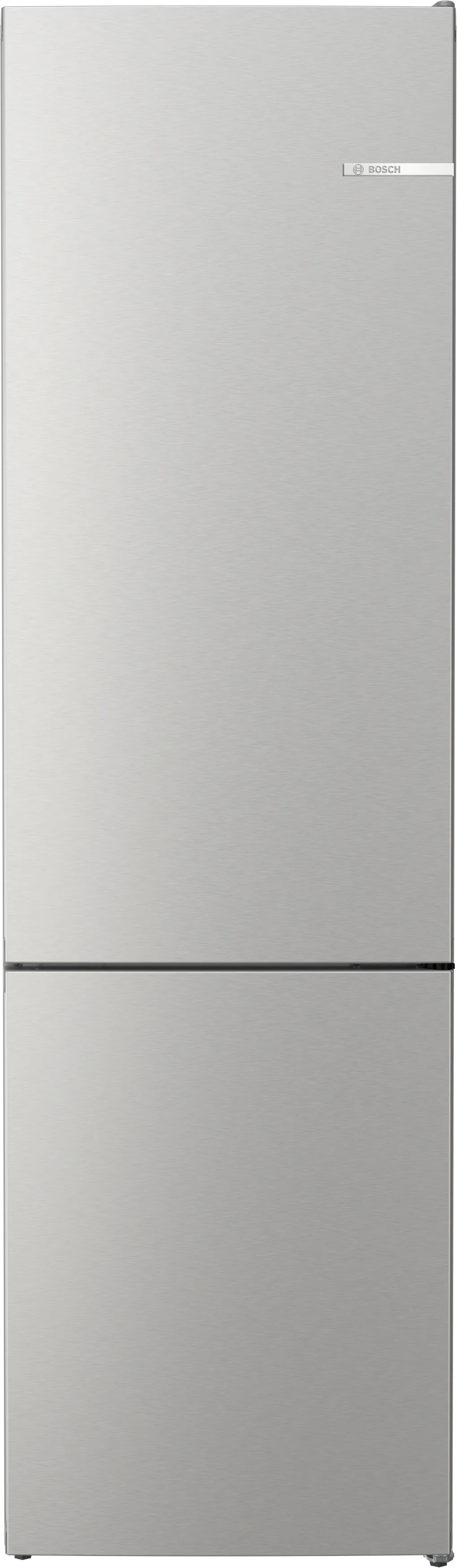 Serie 4 Volně stojící chladnička s mrazákem dole 203 x 60 cm Nerez (s povrchem proti otiskům prstů) 