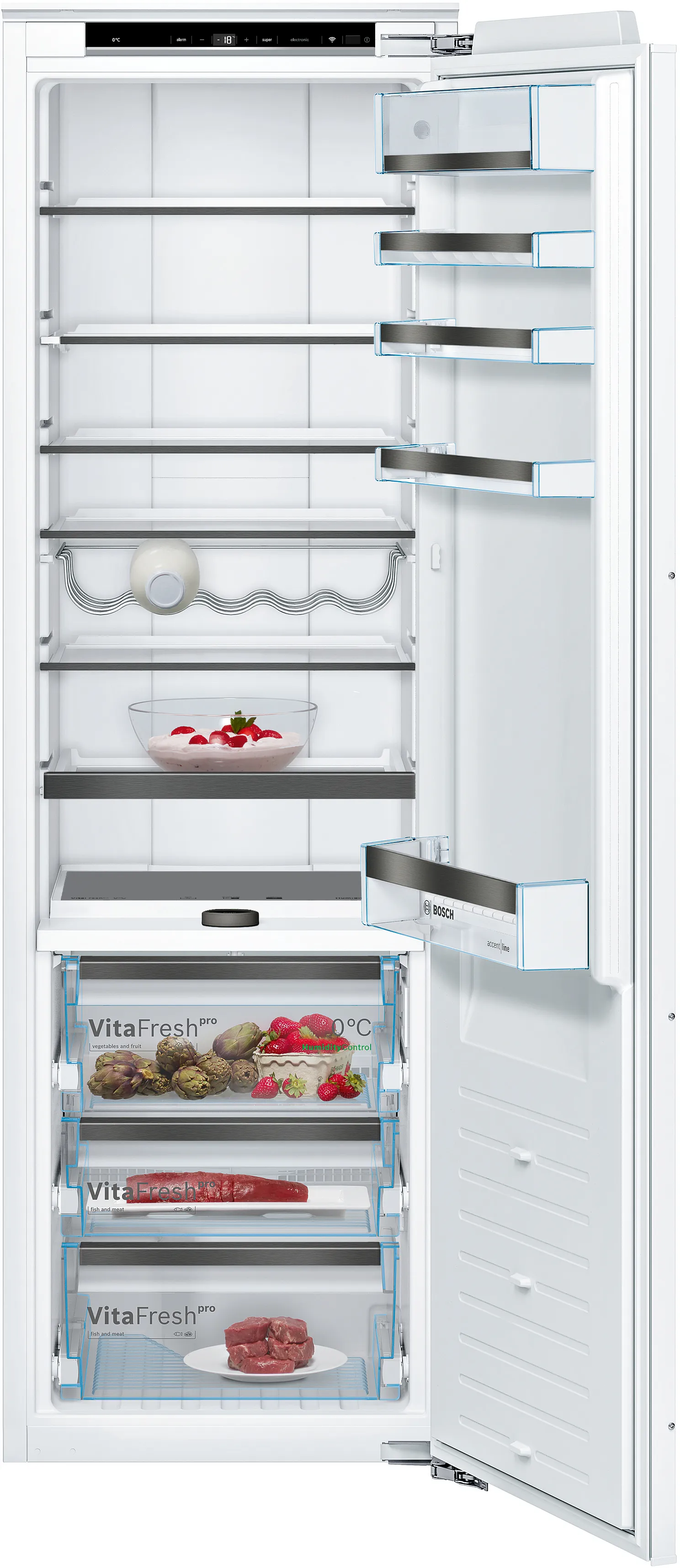 Series 8 built-in fridge 177.2 x 55.8 cm soft close flat hinge 