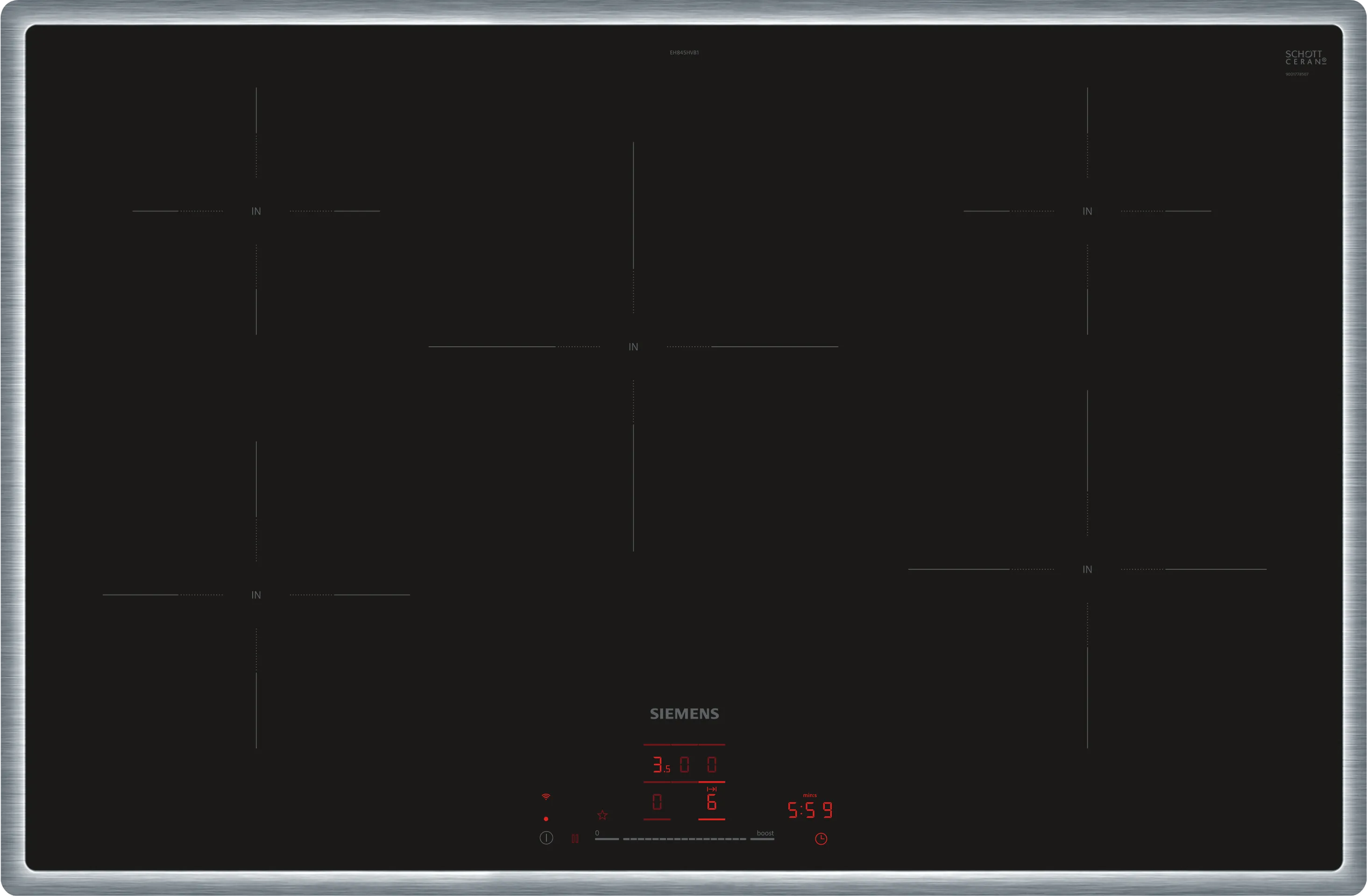 iQ100 Induction hob 80 cm Black, surface mount with frame 