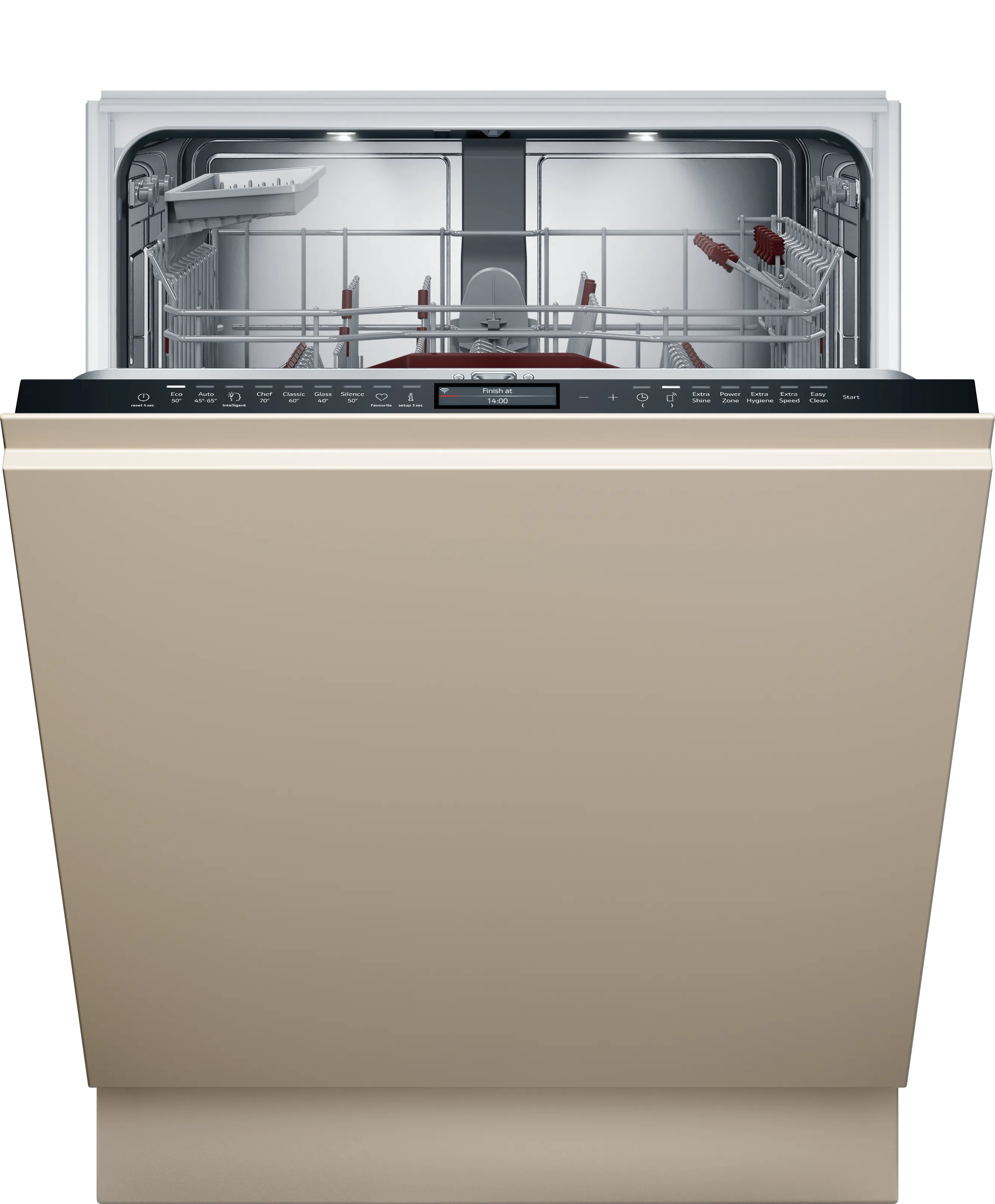 N 90 fully-integrated dishwasher 60 cm Variable hinge for special installation situations 