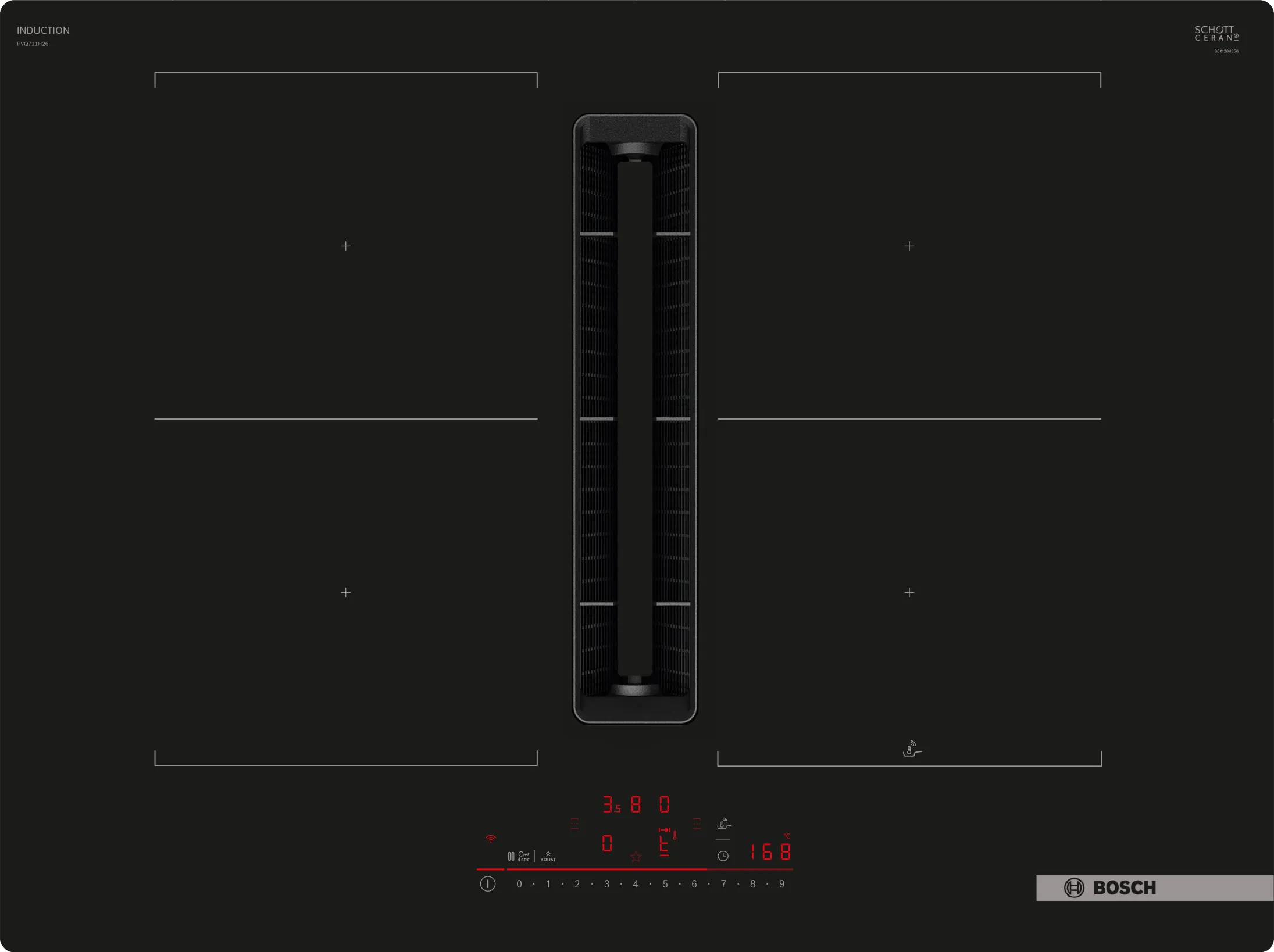 Series 6 Induction hob with integrated ventilation system 70 cm surface mount without frame 