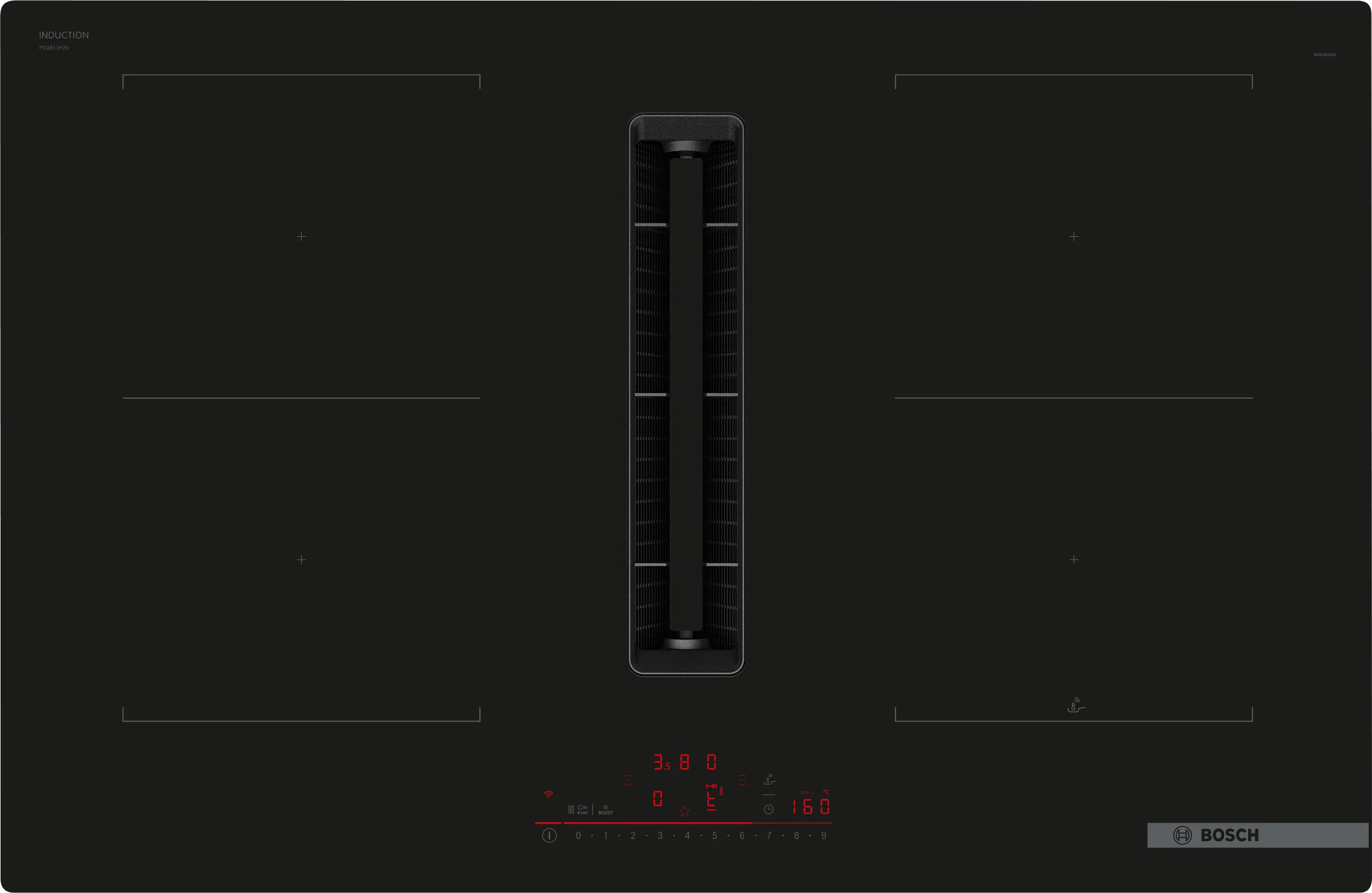 Series 6 Induction hob with integrated ventilation system 80 cm surface mount without frame 