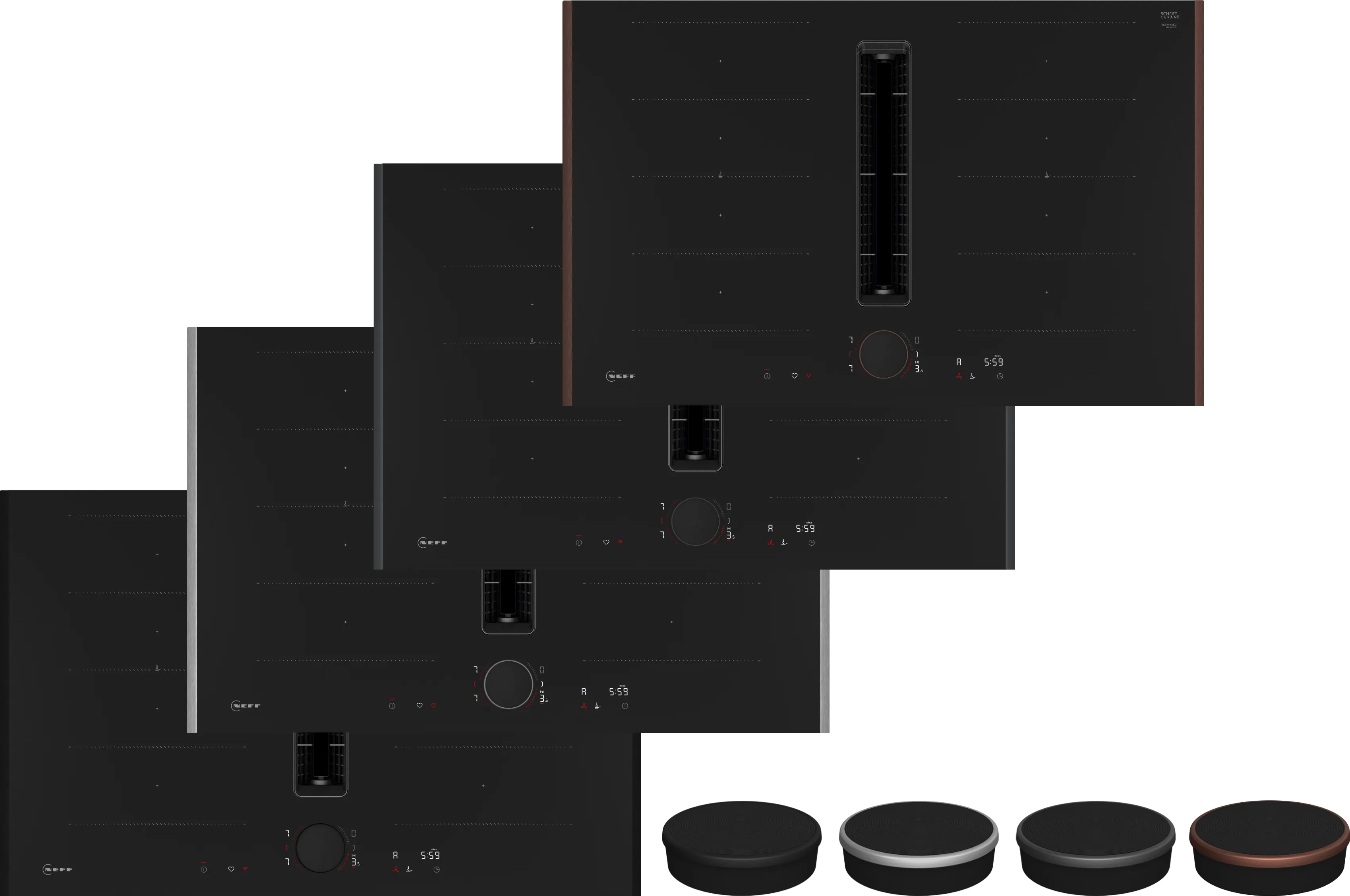 N 90 Induction hob with integrated ventilation system 80 cm Flex Design 