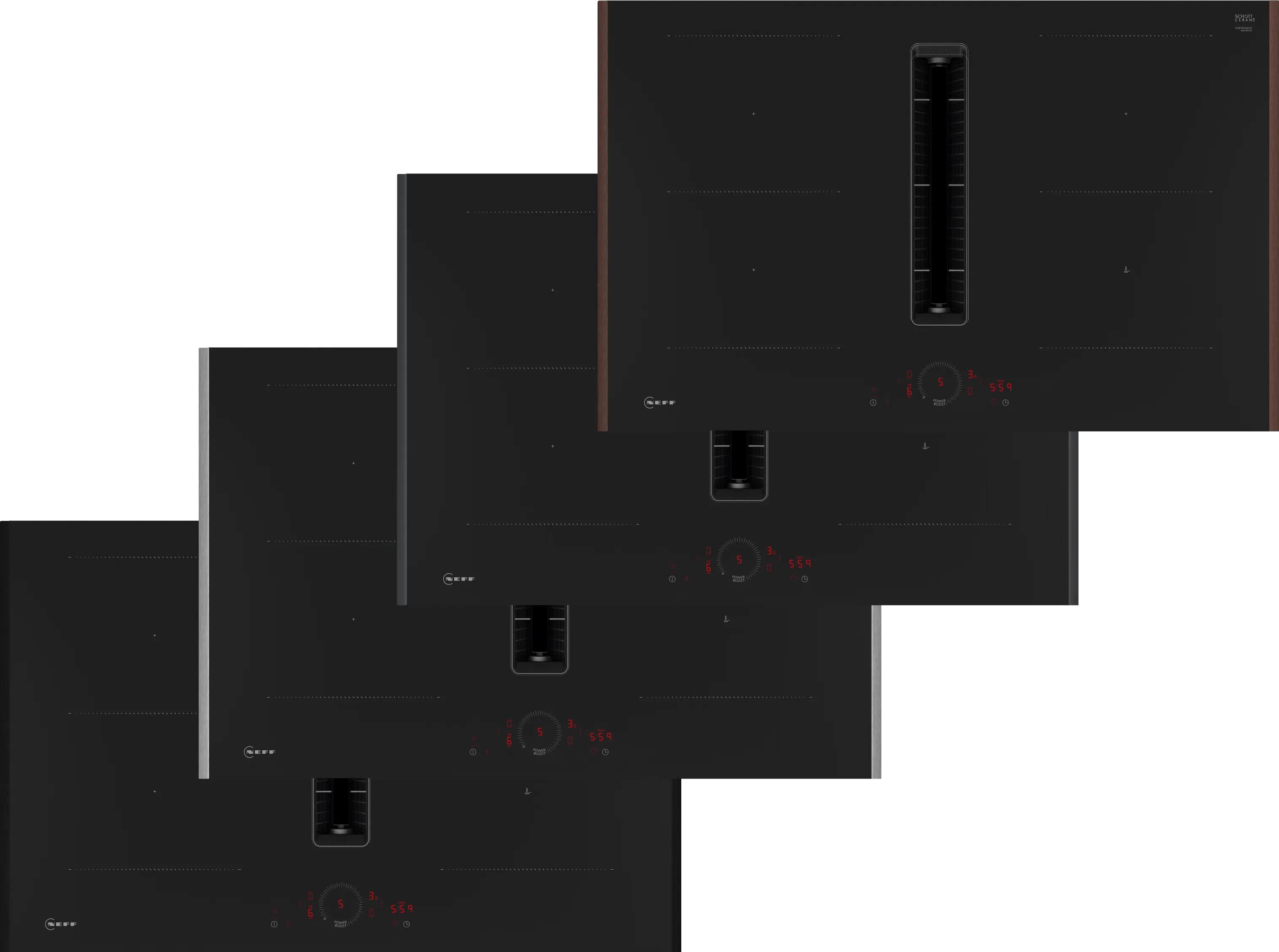 N 70 Induction hob with integrated ventilation system 80 cm Flex Design 