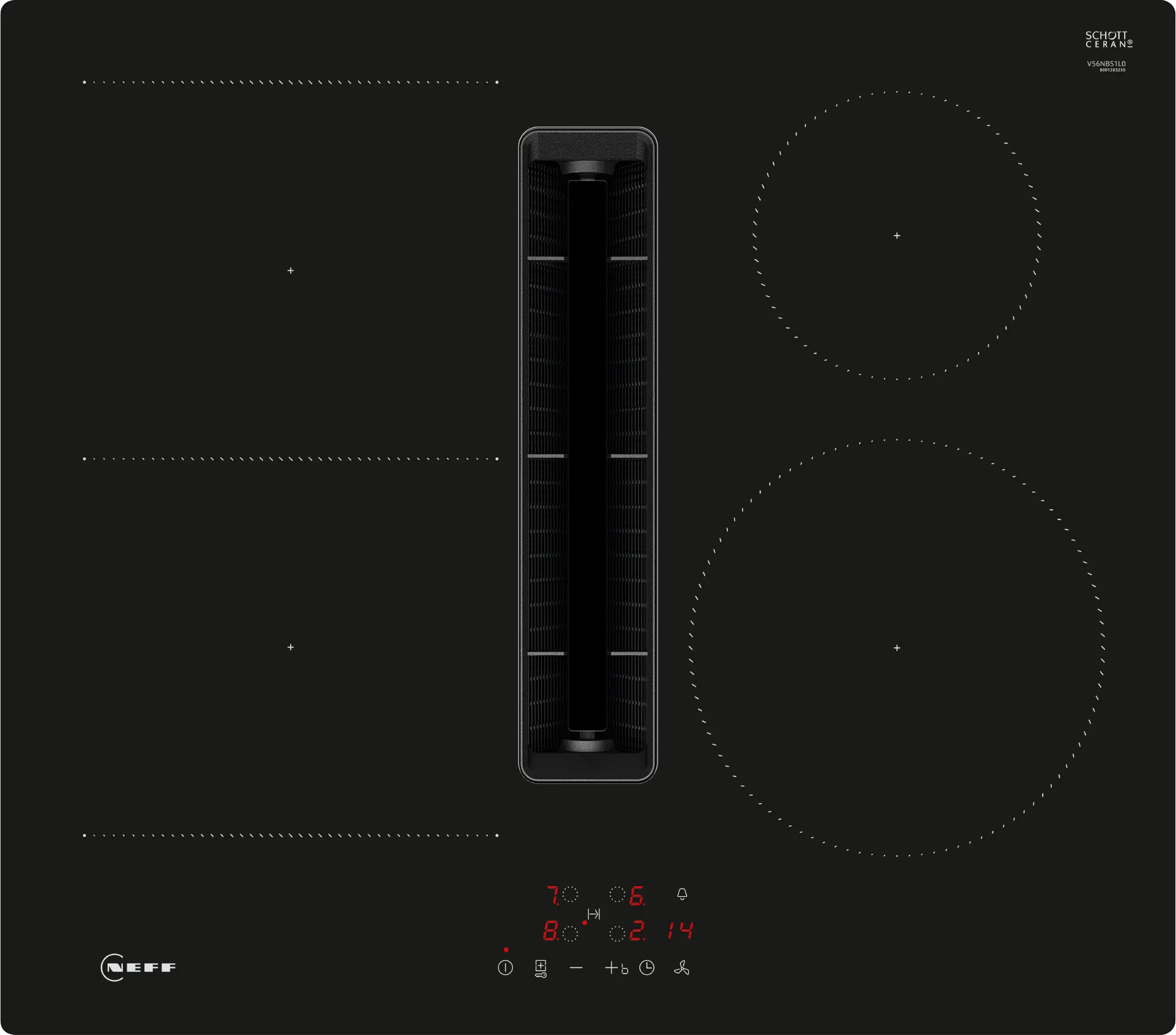 N 50 Induction hob with integrated ventilation system 60 cm surface mount without frame 